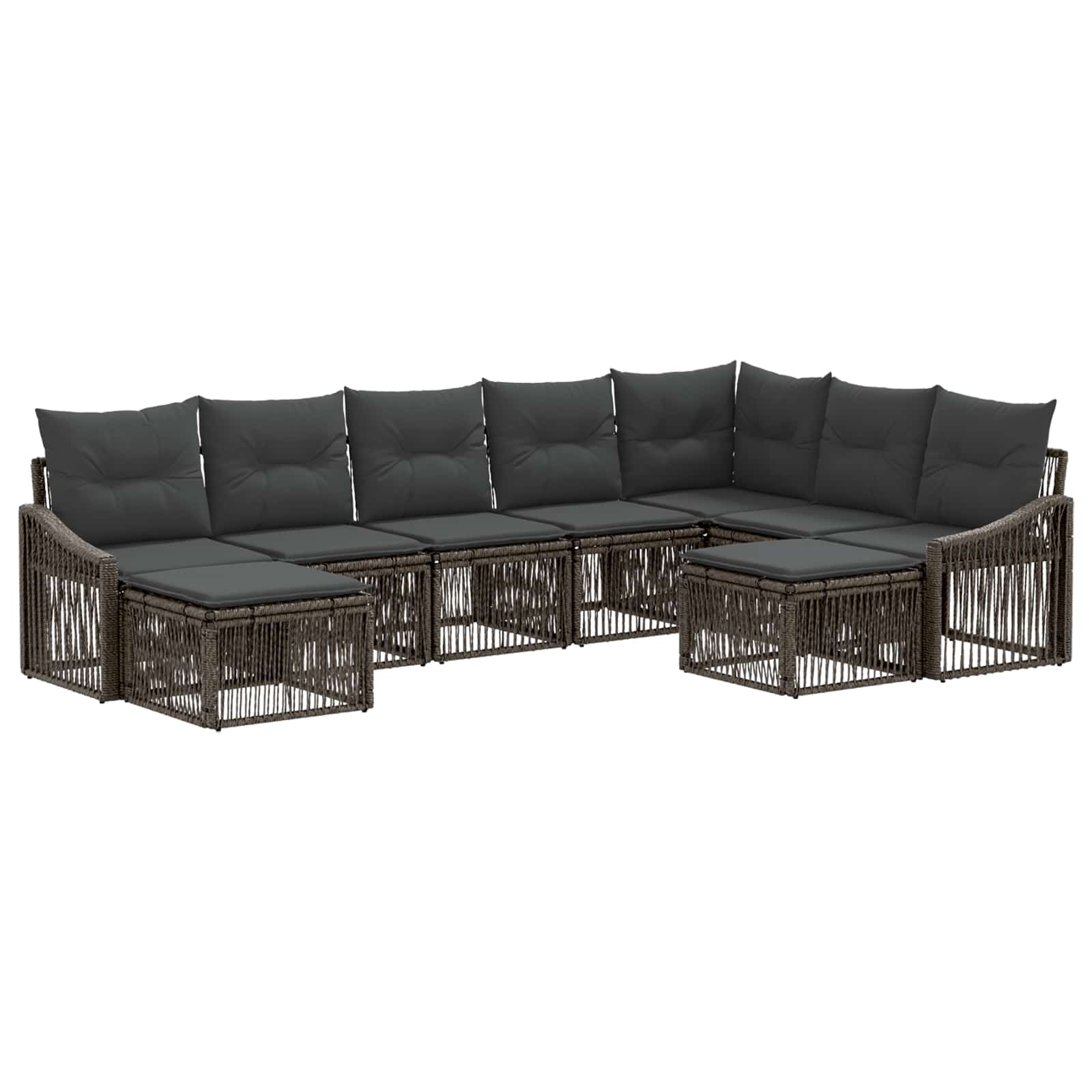 Ensemble de canapé de jardin 9 pcs Gris polyrotin - XIOS