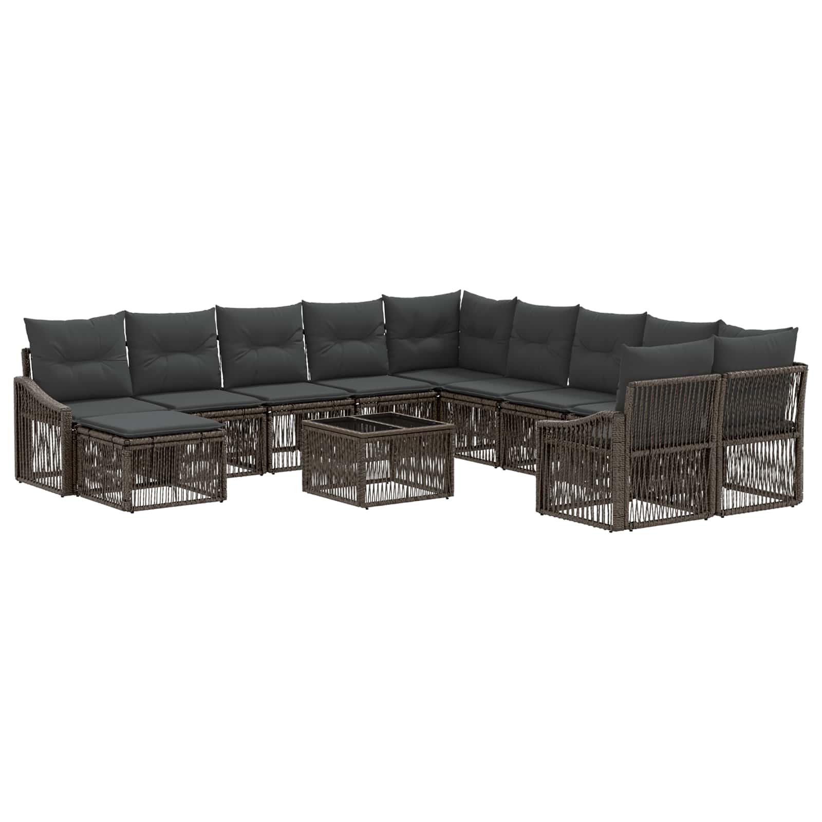 Ensemble de canapé de jardin 12 pcs Gris polyrotin - XIOS