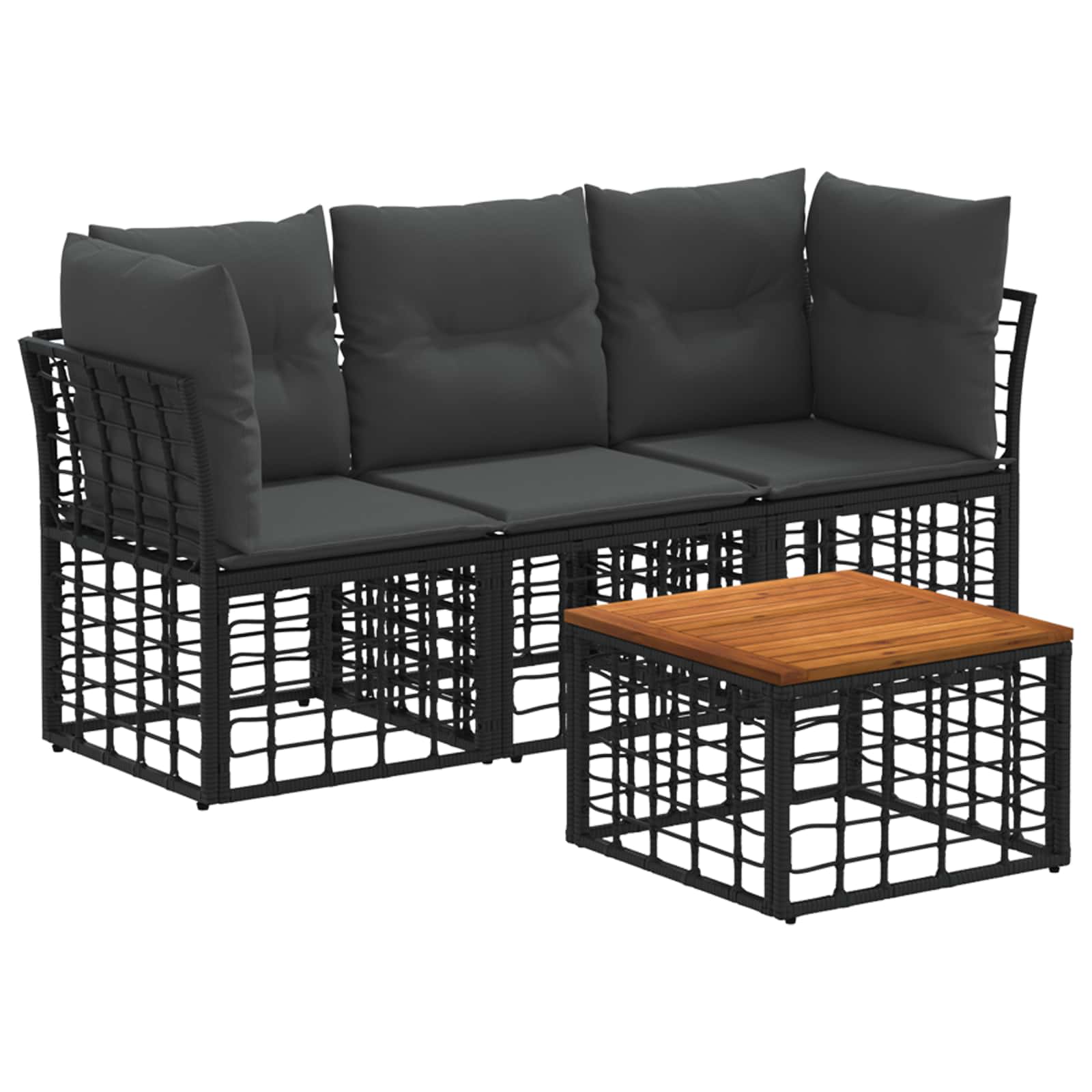 Ensemble de canapés d'extérieur 4 pcs Noir et Gris foncé - XIOS