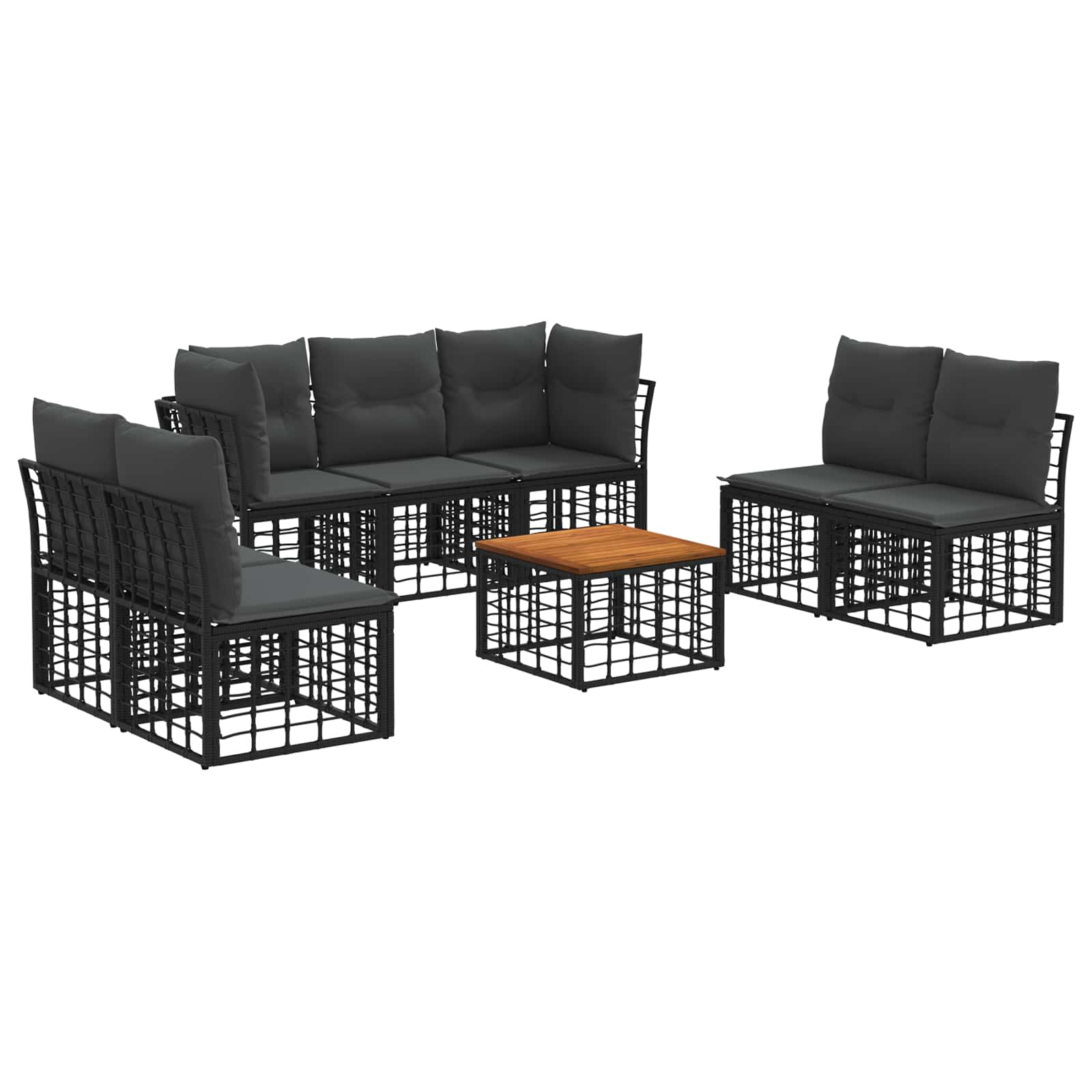 Ensemble de canapés d'extérieur 8 pcs Noir et Gris foncé - XIOS