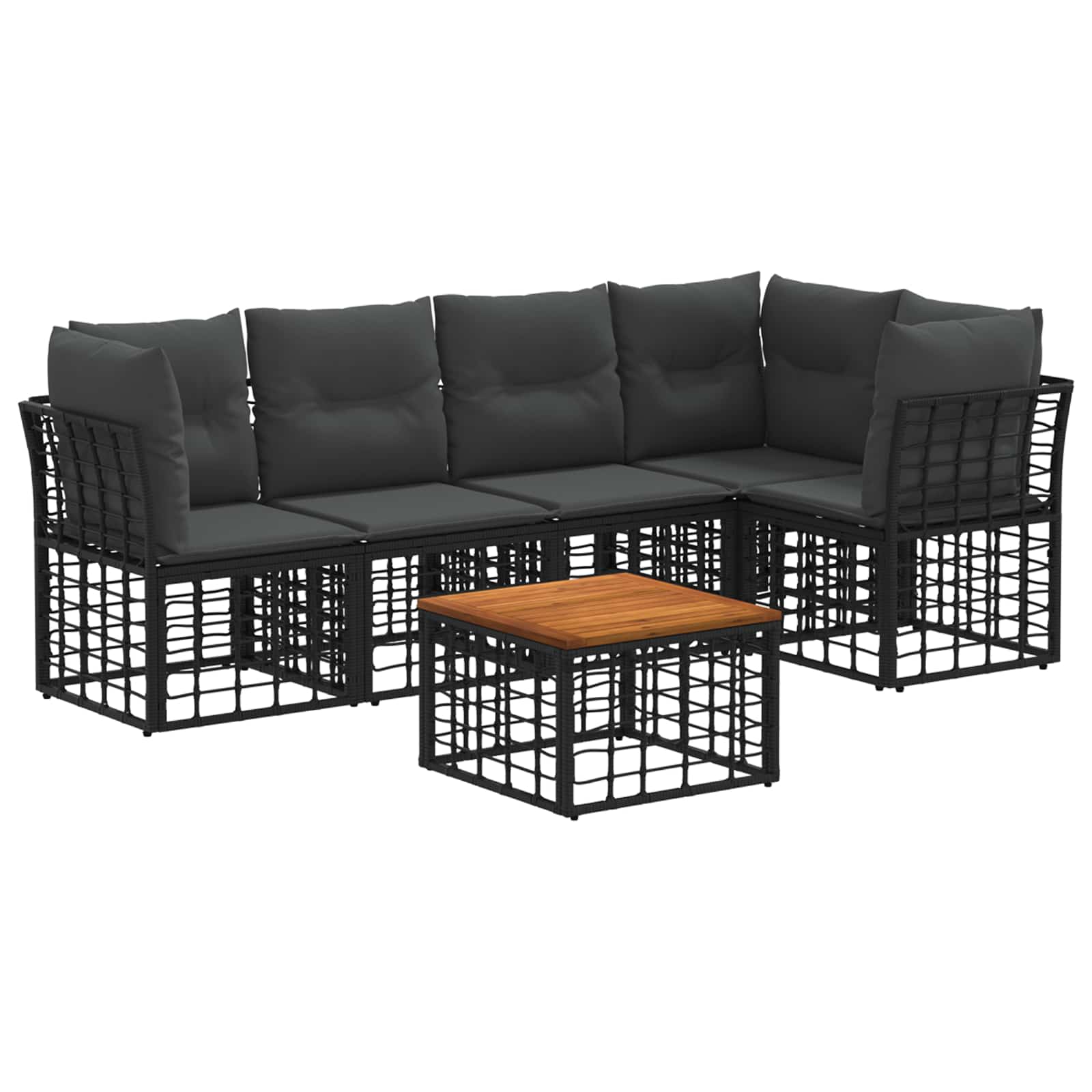 Ensemble de canapés d'extérieur 6 pcs Noir et Gris foncé - XIOS