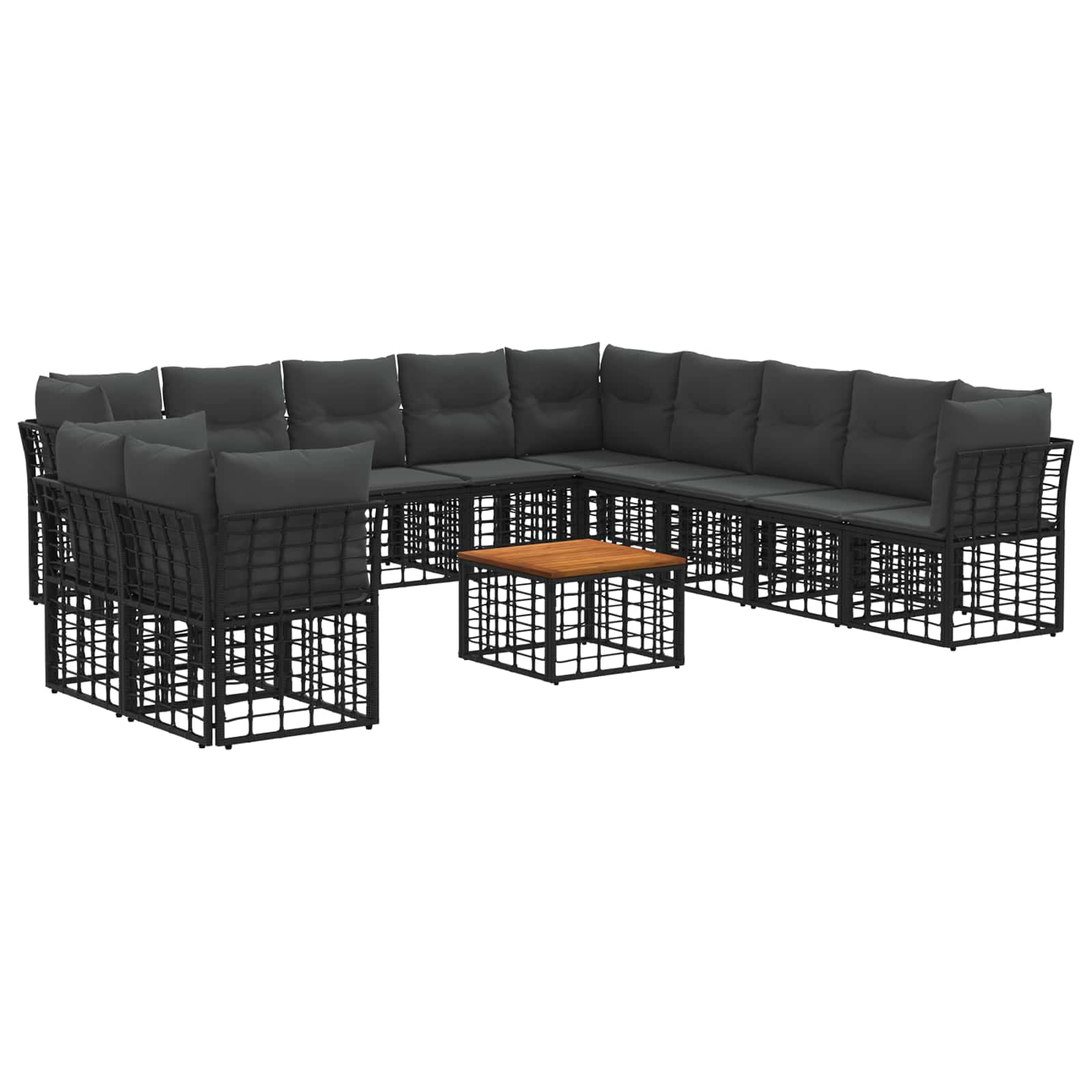 Ensemble de canapés d'extérieur 12 pcs Noir et Gris foncé - XIOS