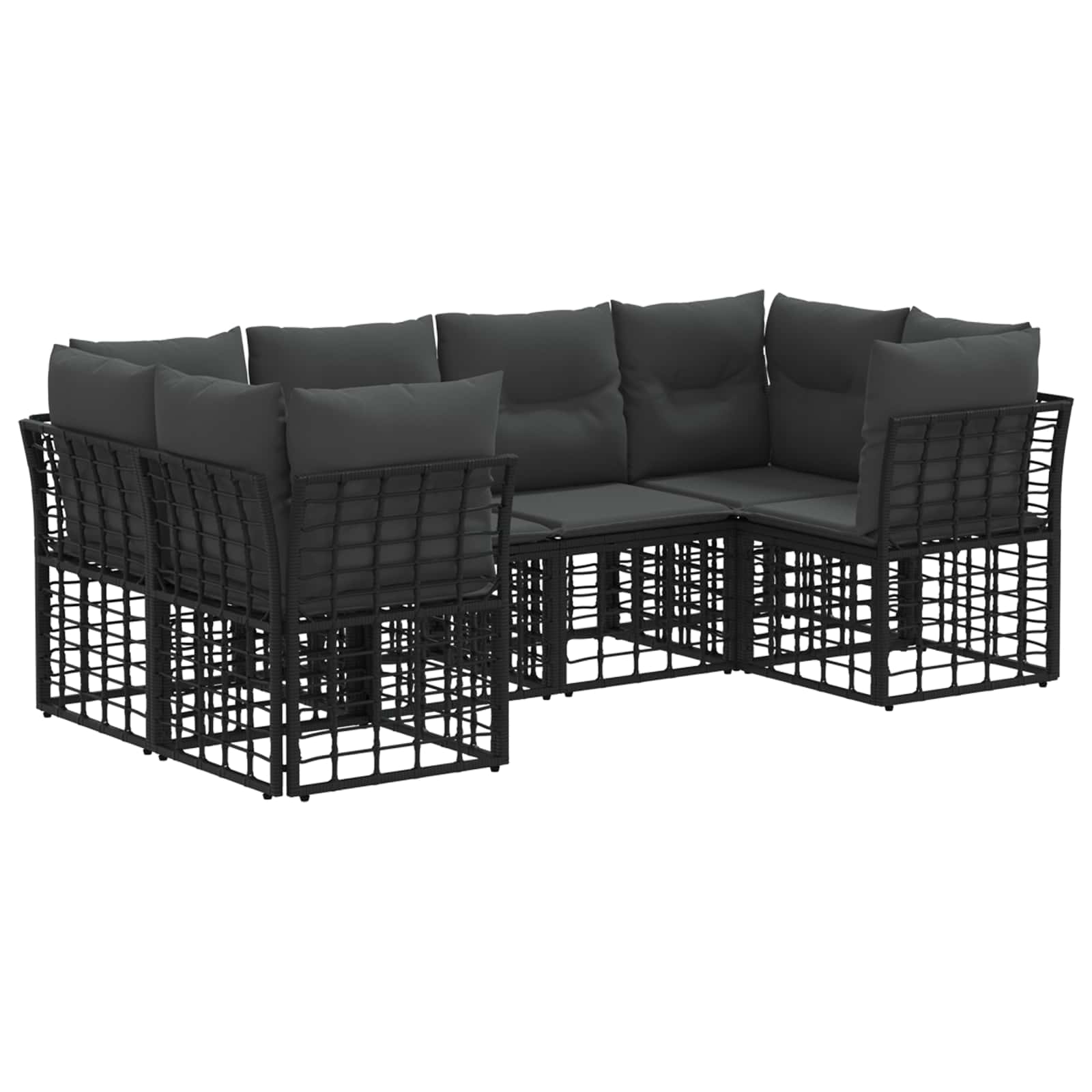 Ensemble de canapés d'extérieur 6 pcs Noir Polyester - XIOS