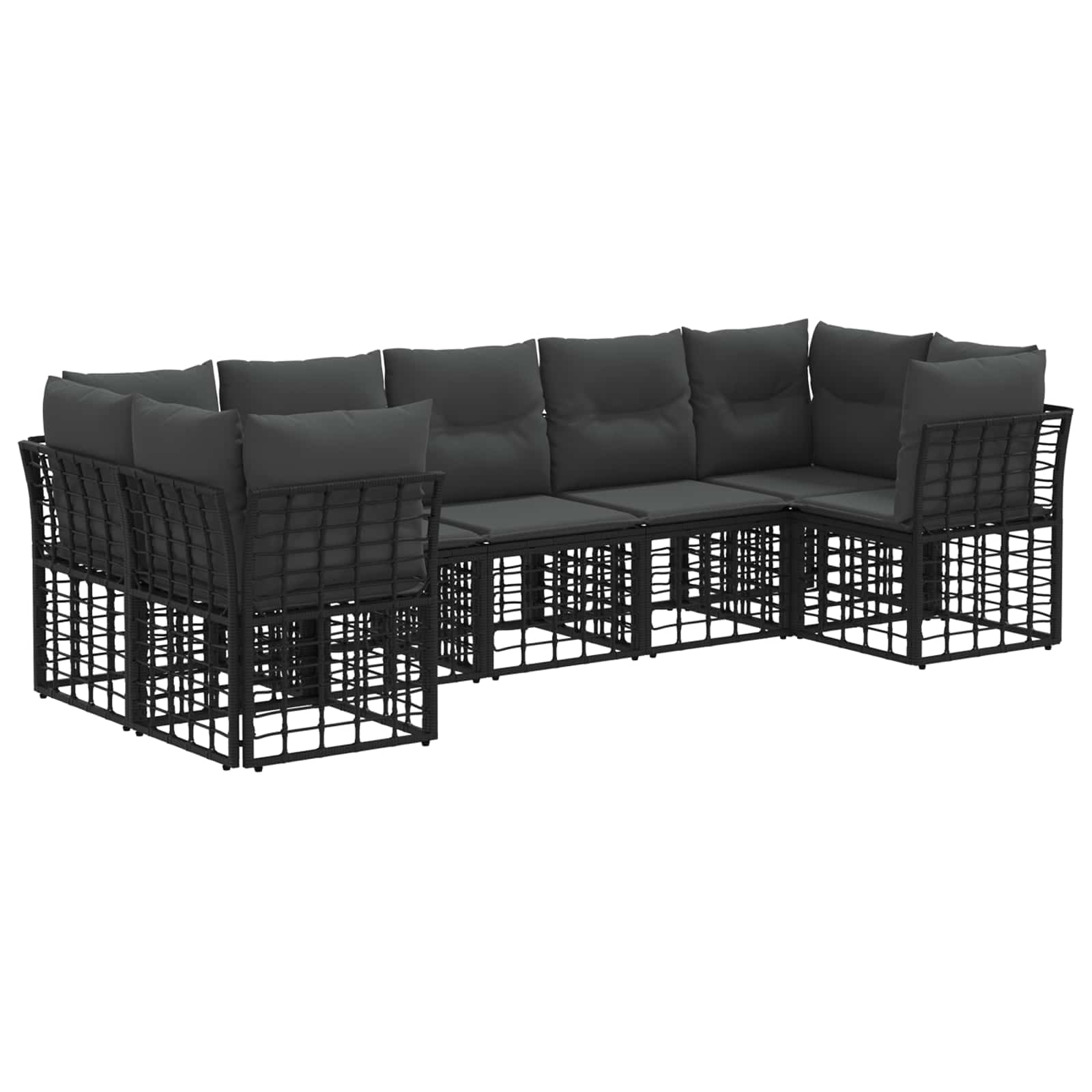 Ensemble de canapés d'extérieur 7 pcs Noir et Gris foncé - XIOS