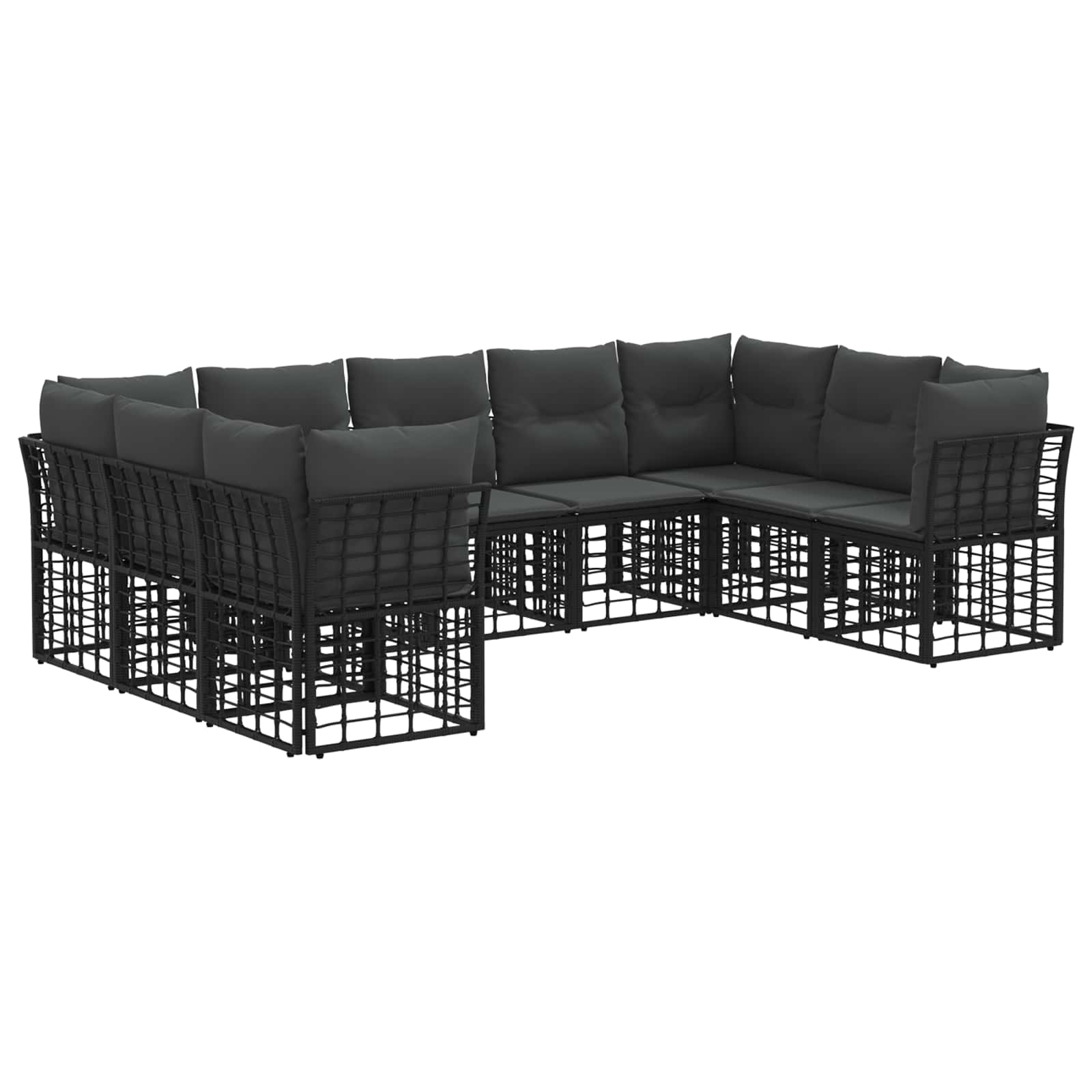 Ensemble de canapés d'extérieur Noir et Gris foncé Polyester - XIOS