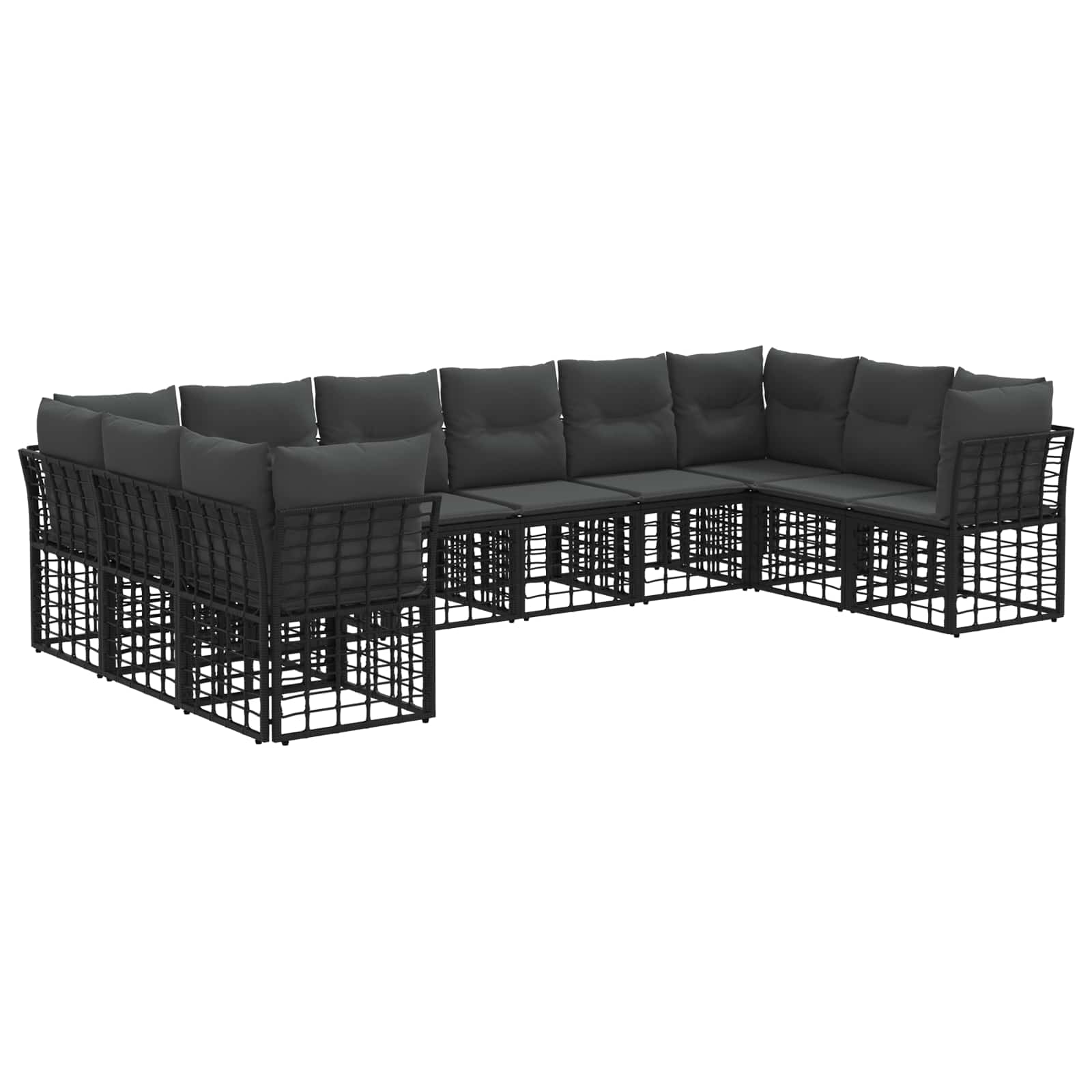 Ensemble de canapés d'extérieur Noir et Gris foncé Polyester - XIOS