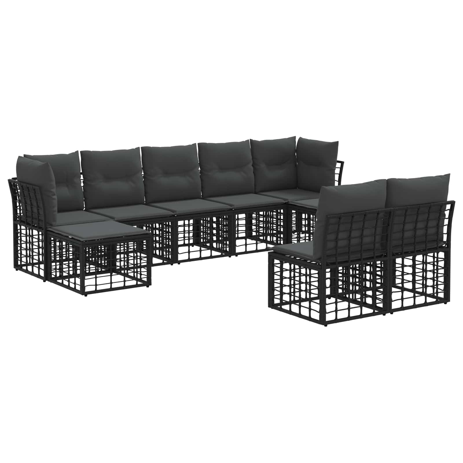 Ensemble de canapés d'extérieur Noir et Gris foncé Polyester - XIOS