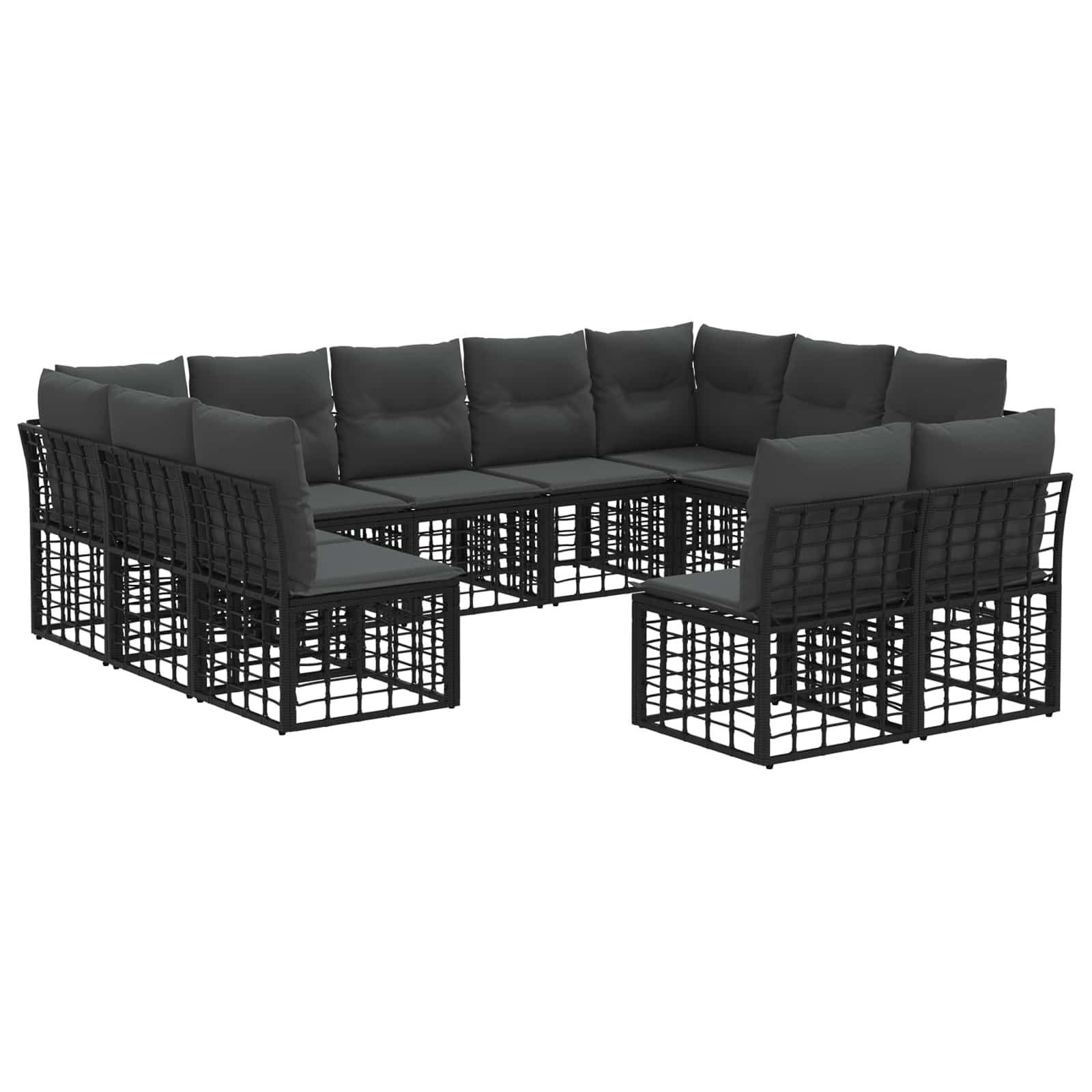 Ensemble de canapés d'extérieur Noir et Gris foncé Polyester - XIOS