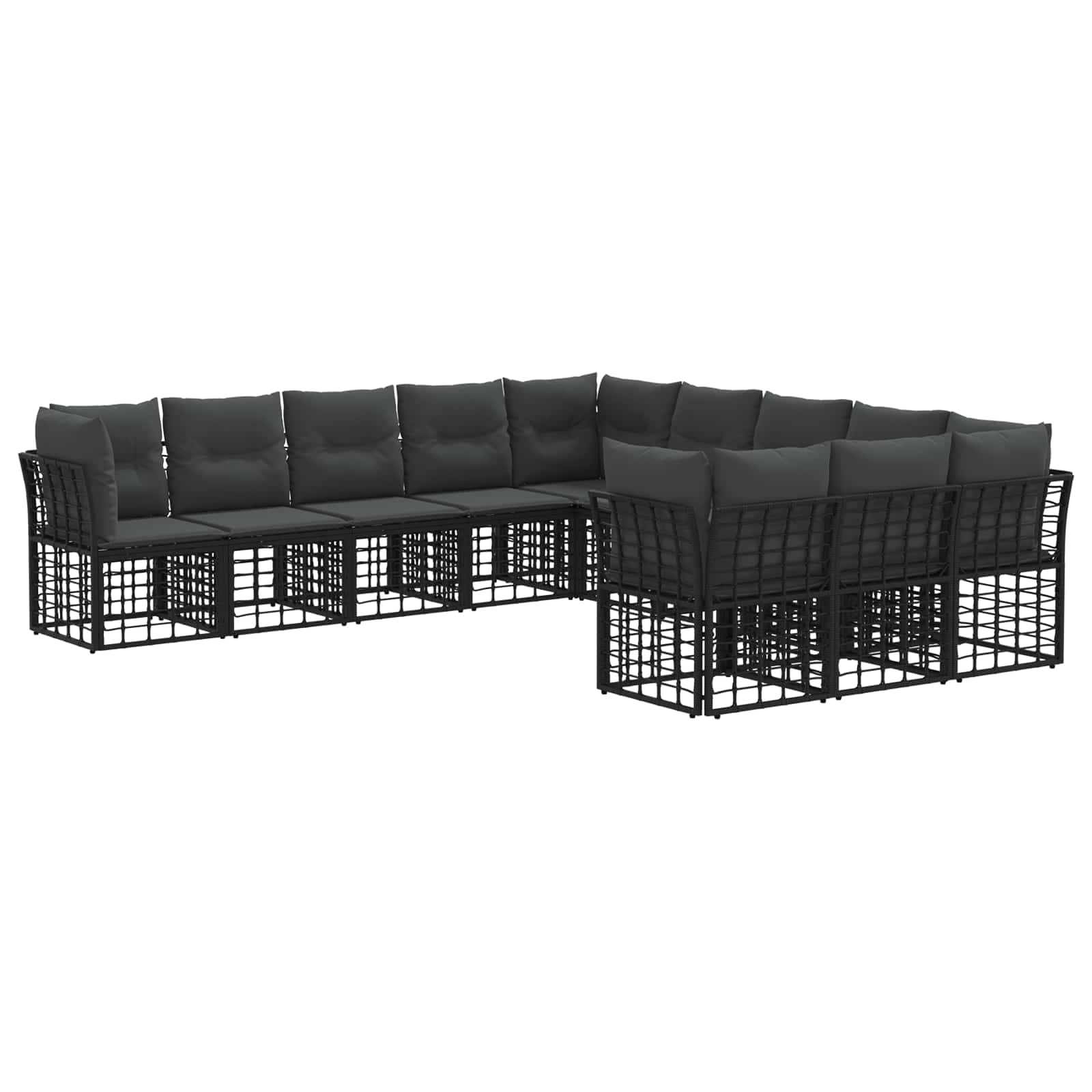 Ensemble de canapés d'extérieur Noir et Gris foncé Polyester - XIOS