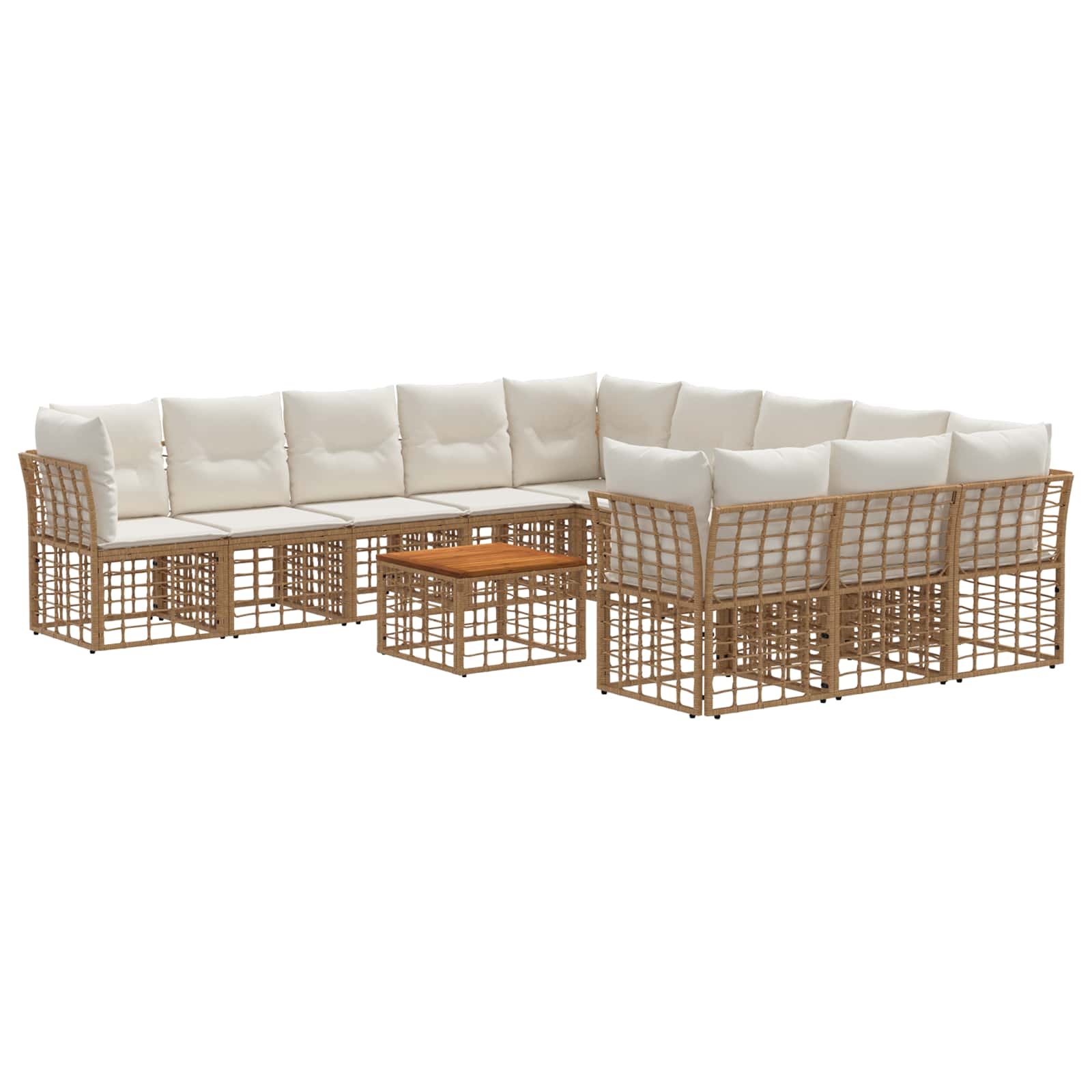 Ensemble de canapés d'extérieur 12 pcs Blanc Naturel et Crème - XIOS