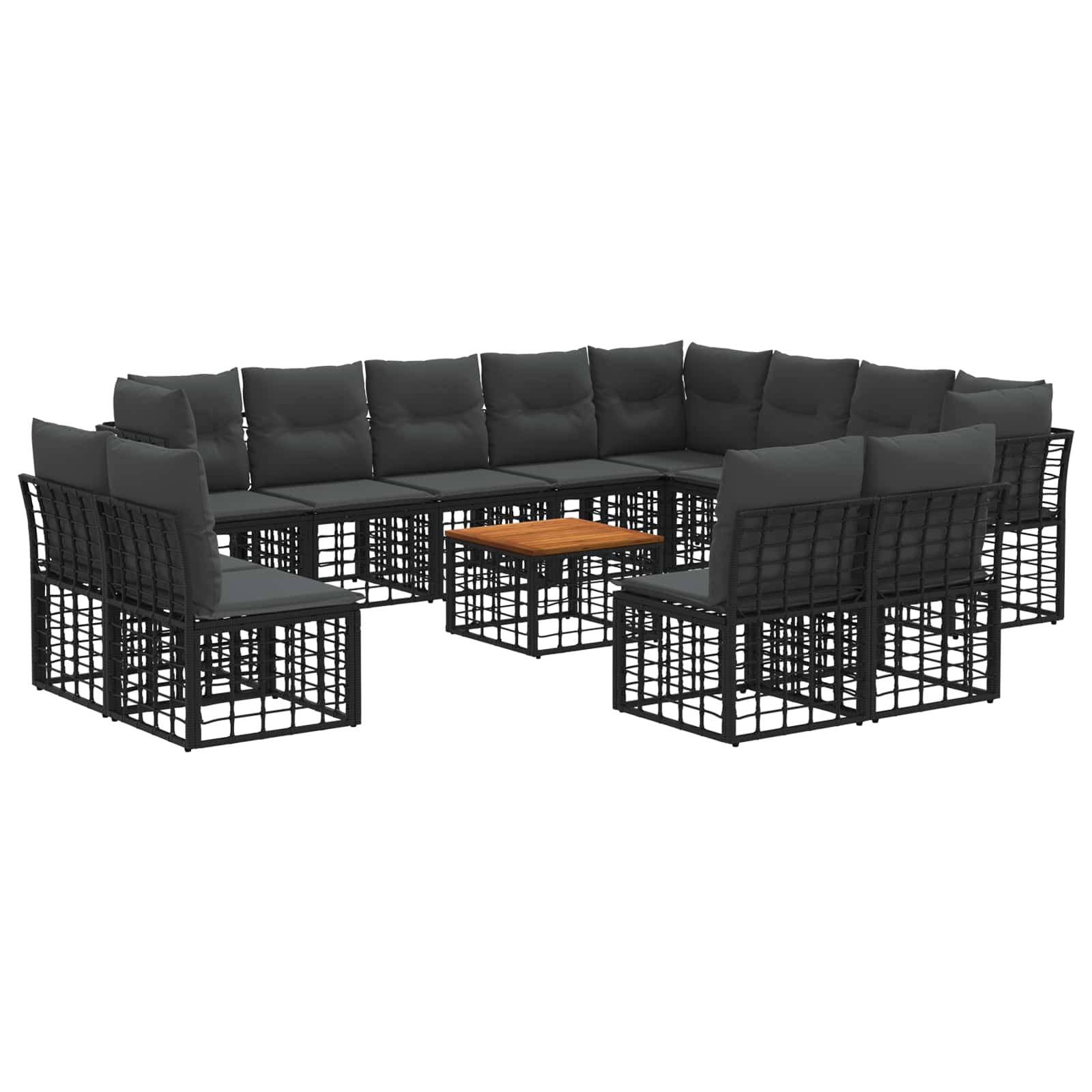 Ensemble de canapés d'extérieur 13 pcs Noir et Gris foncé - XIOS