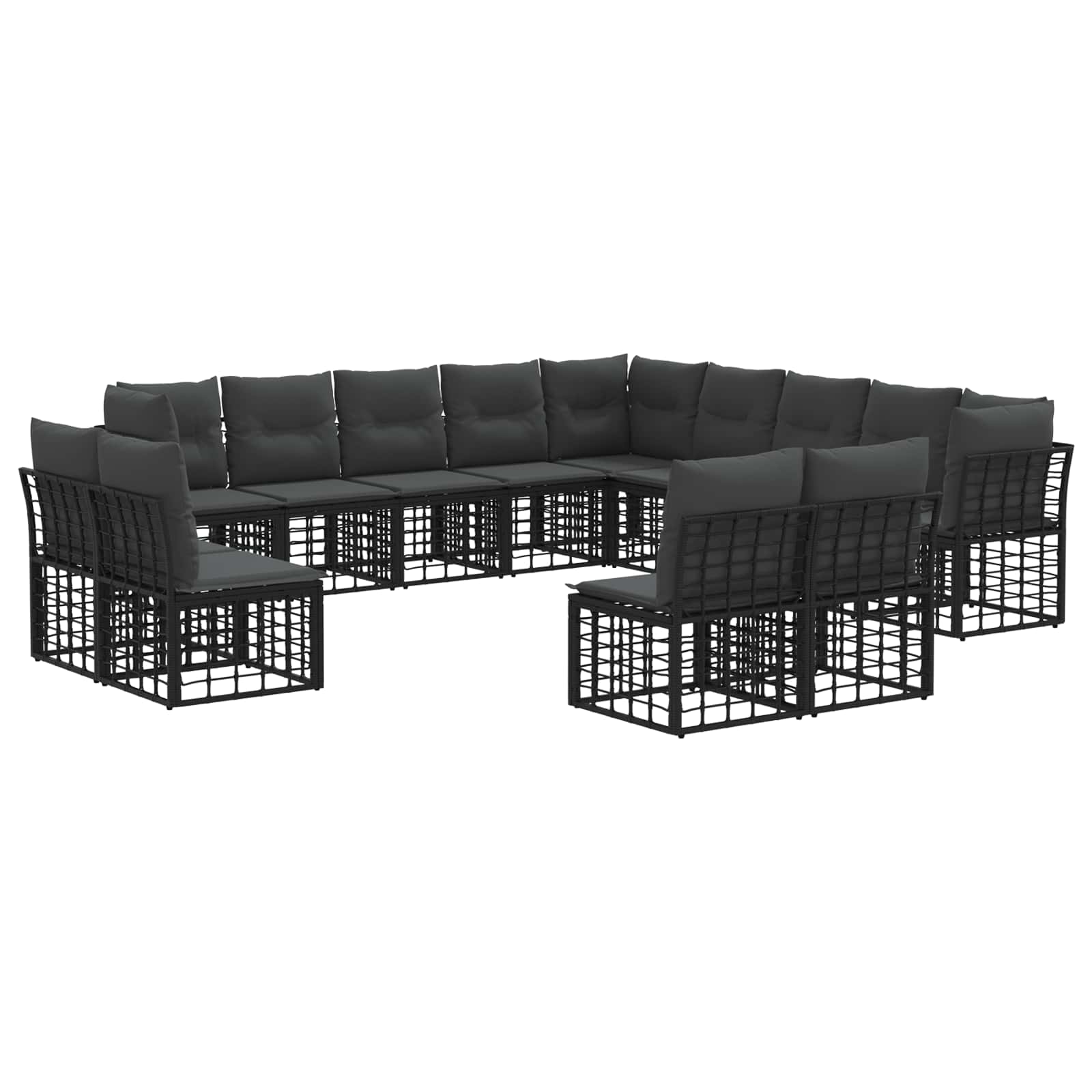 Ensemble de canapés d'extérieur Noir et Gris foncé Polyester - XIOS