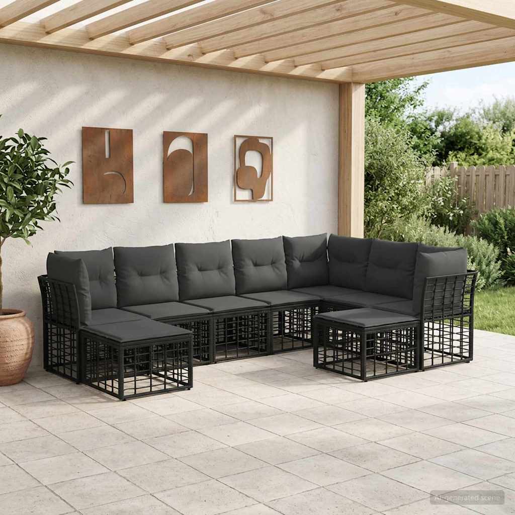 Ensemble de canapés d'extérieur Noir et Gris foncé Polyester - XIOS