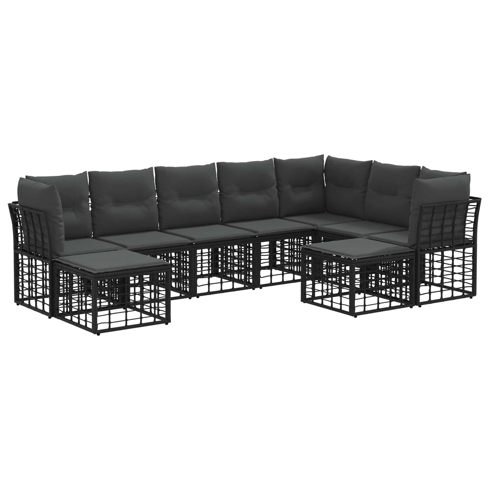 Ensemble de canapés d'extérieur Noir et Gris foncé Polyester - XIOS
