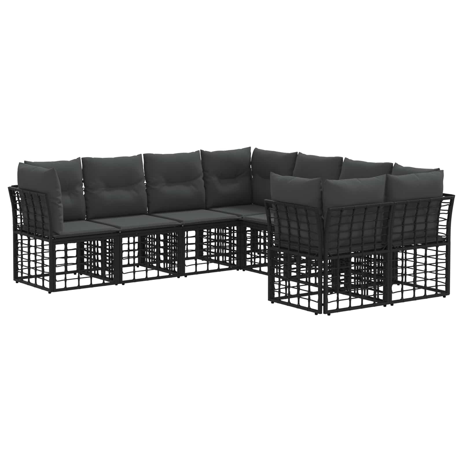 Ensemble de canapés d'extérieur 8 pcs Noir et Gris foncé - XIOS