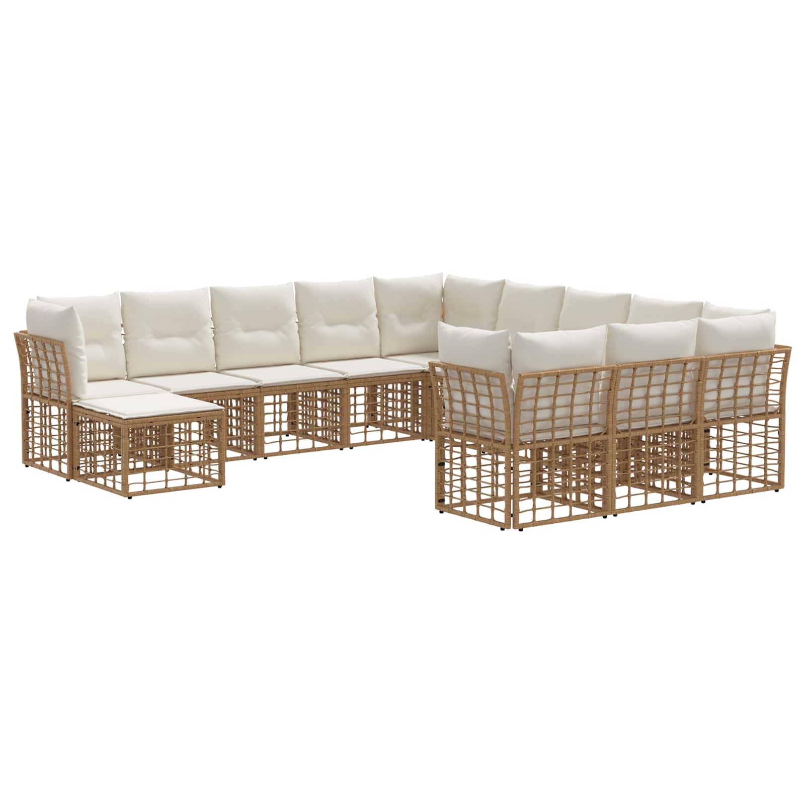 Ensemble de canapés d'extérieur 12 pcs Blanc Naturel et Crème - XIOS