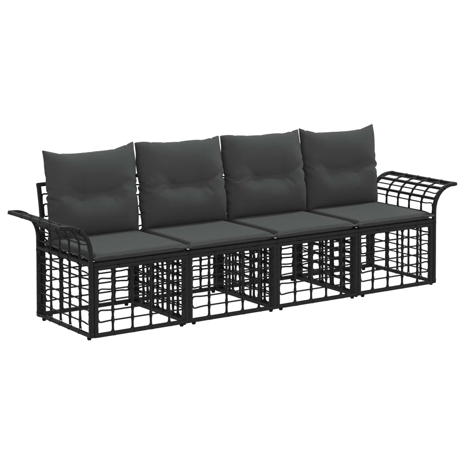 Ensemble de canapés d'extérieur 4 pcs Noir et Gris foncé - XIOS