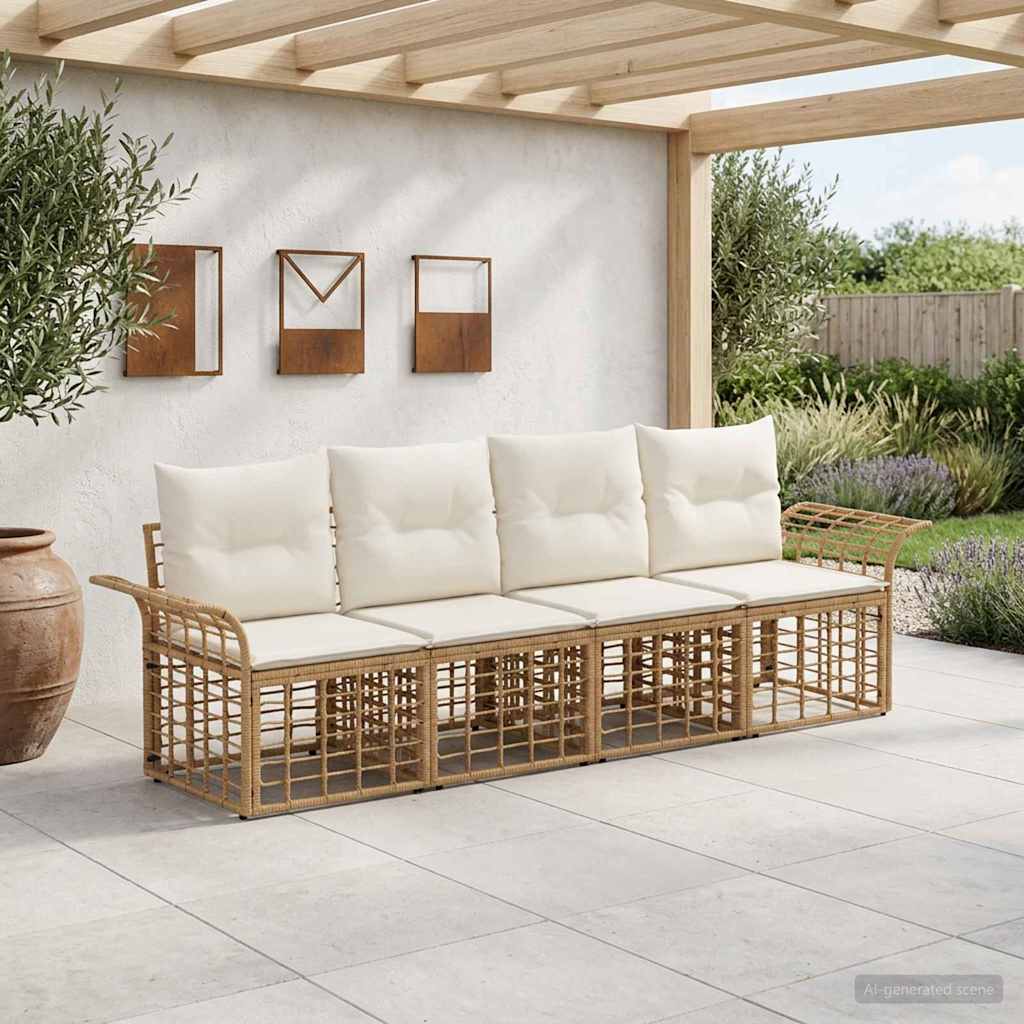Ensemble de canapés d'extérieur 4 pcs Blanc Naturel et Crème - XIOS