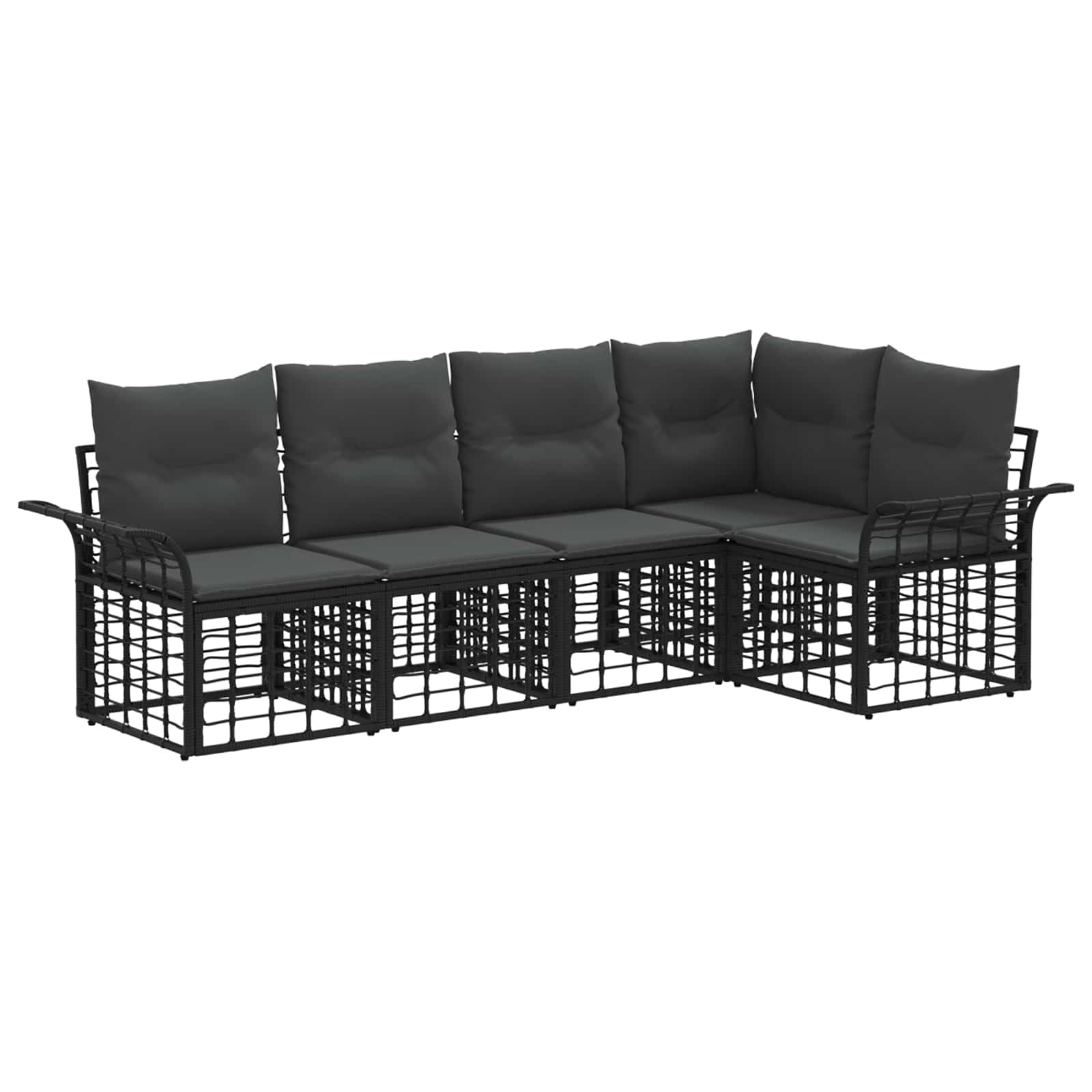 Ensemble de canapés d'extérieur 5 pcs Noir et Gris foncé - XIOS