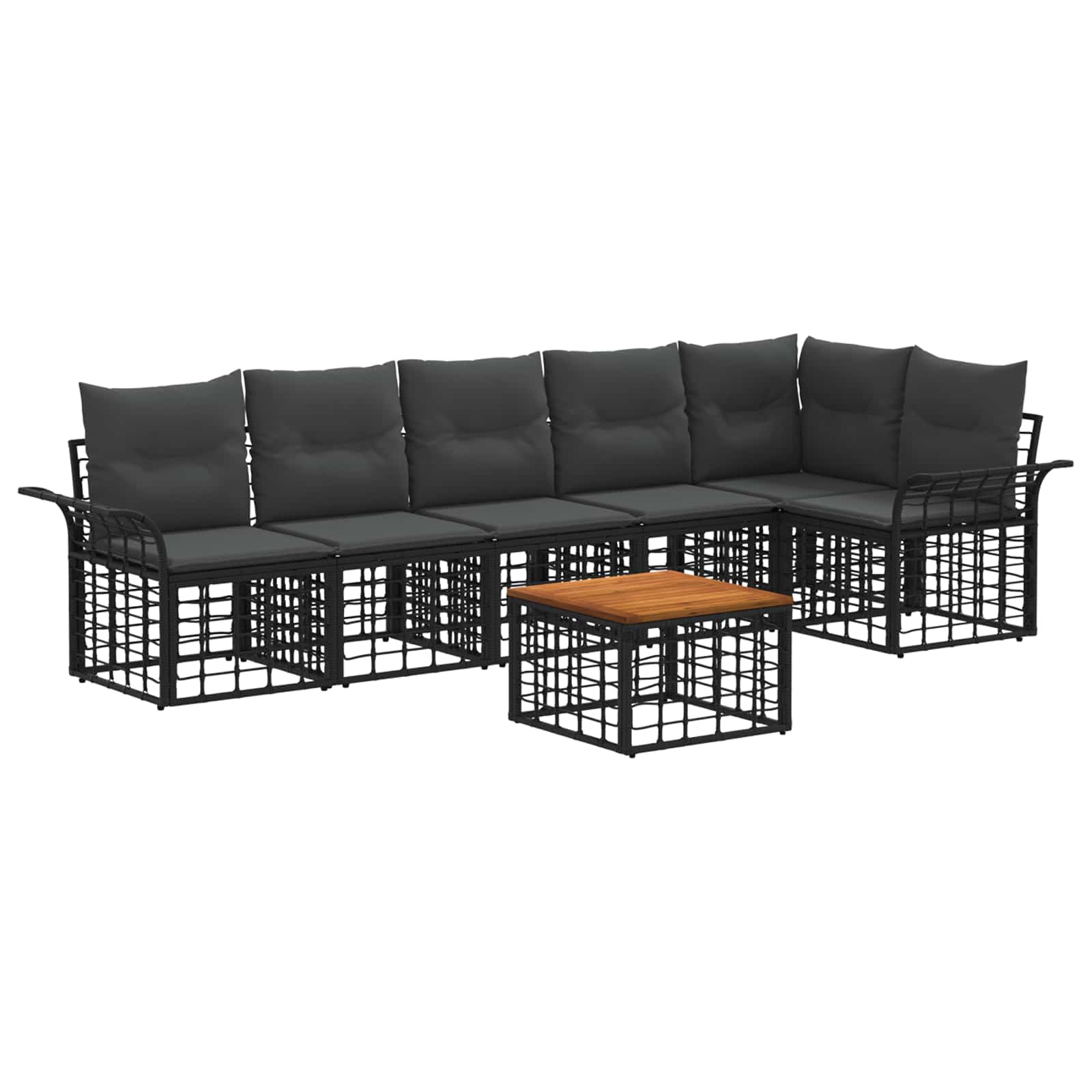 Ensemble de canapés d'extérieur 7 pcs Noir et Gris foncé - XIOS