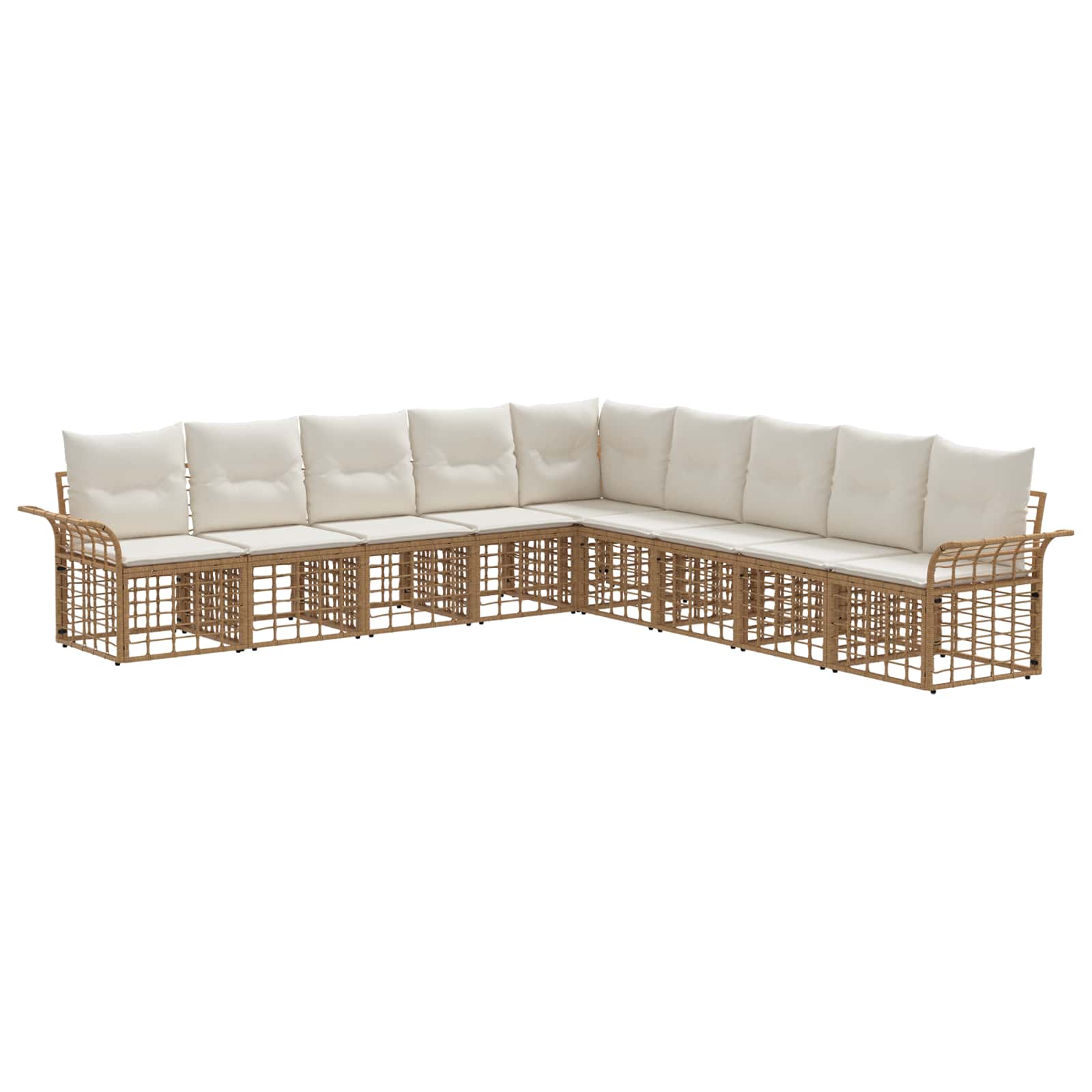 Ensemble de canapés d'extérieur 9 pcs Blanc Naturel et Crème - XIOS
