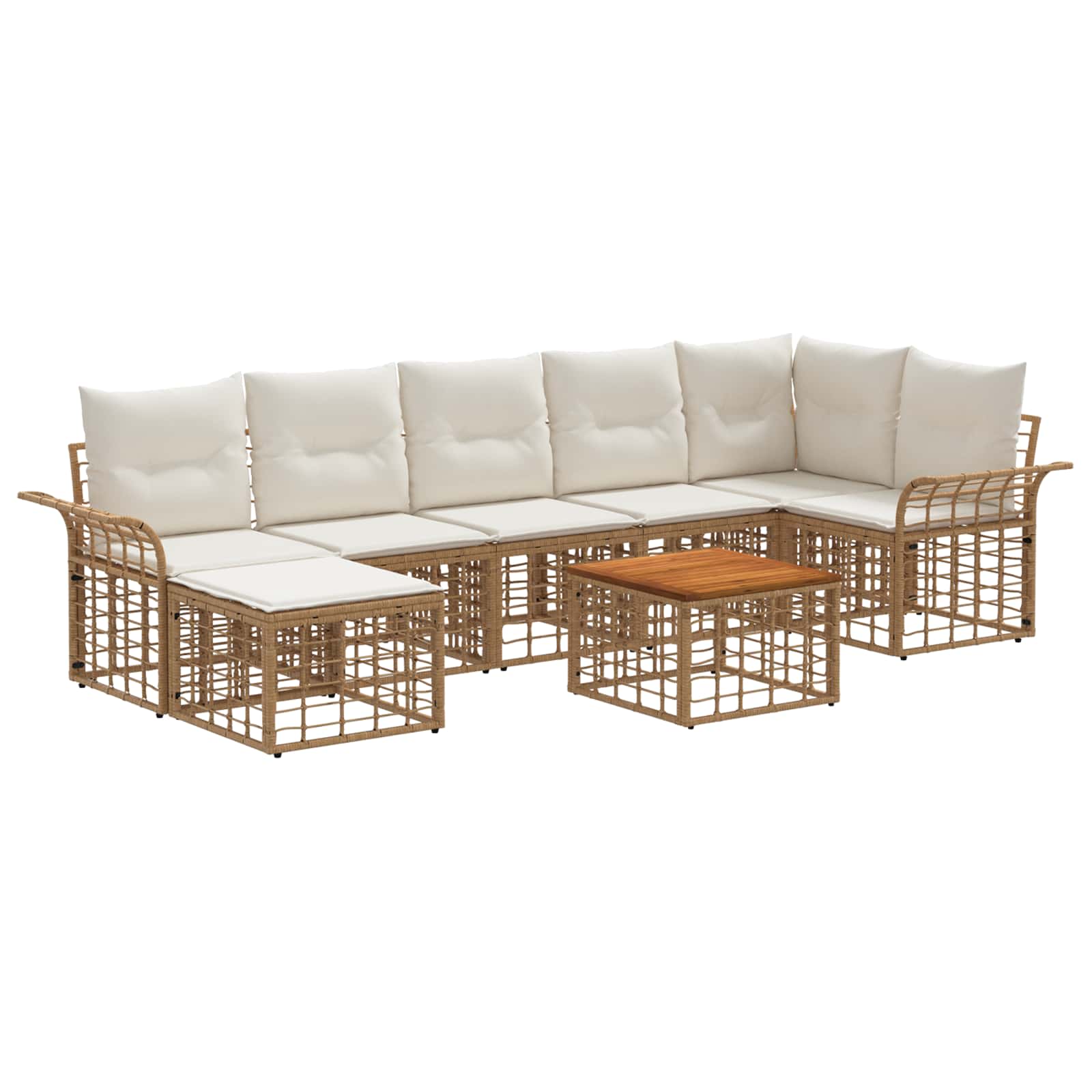 Ensemble de canapés d'extérieur 8 pcs Blanc Naturel et Crème - XIOS