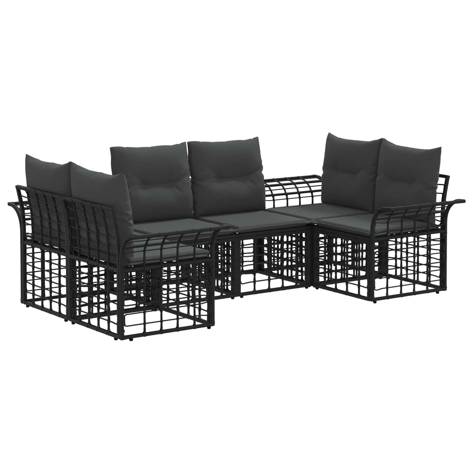 Ensemble de canapés d'extérieur 6 pcs Noir et Gris foncé - XIOS