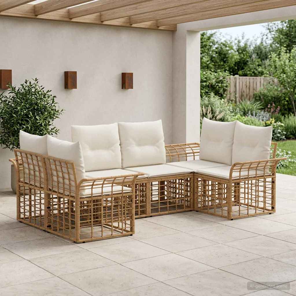 Ensemble de canapés d'extérieur 6 pcs Blanc Naturel et Crème - XIOS