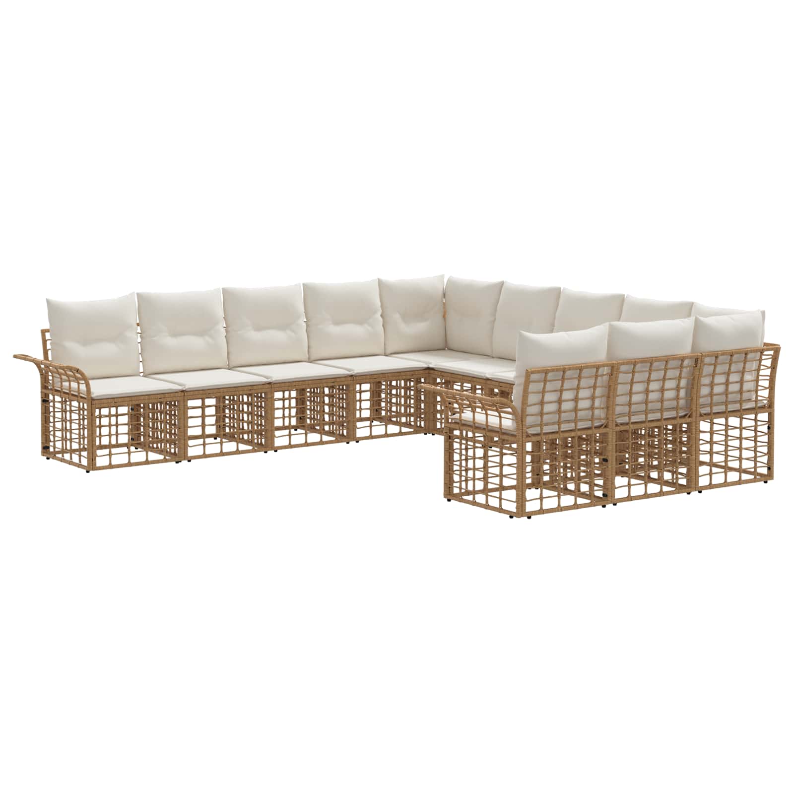 Ensemble de canapés d'extérieur 11 pcs Blanc Naturel et Crème - XIOS