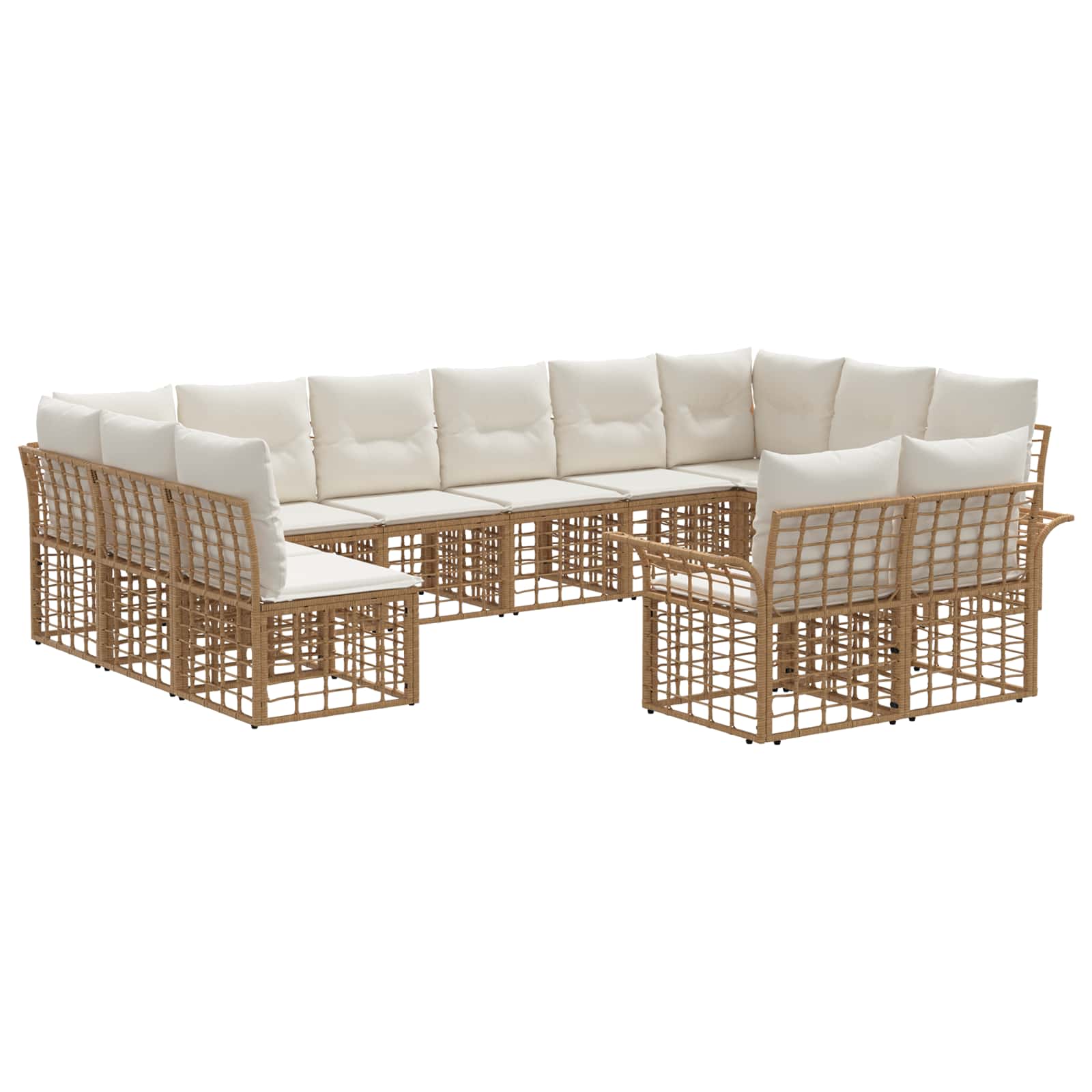 Ensemble de canapés d'extérieur 12 pcs Blanc Naturel et Crème - XIOS