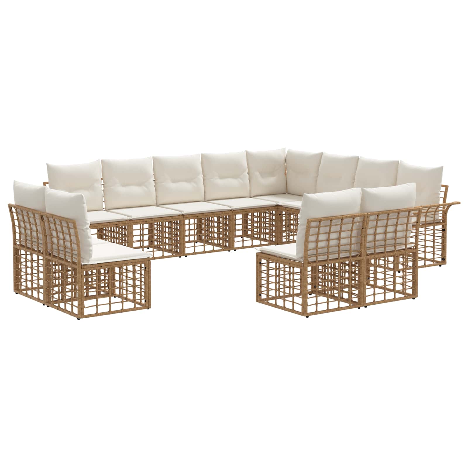 Ensemble de canapés d'extérieur 12 pcs Blanc Naturel et Crème - XIOS
