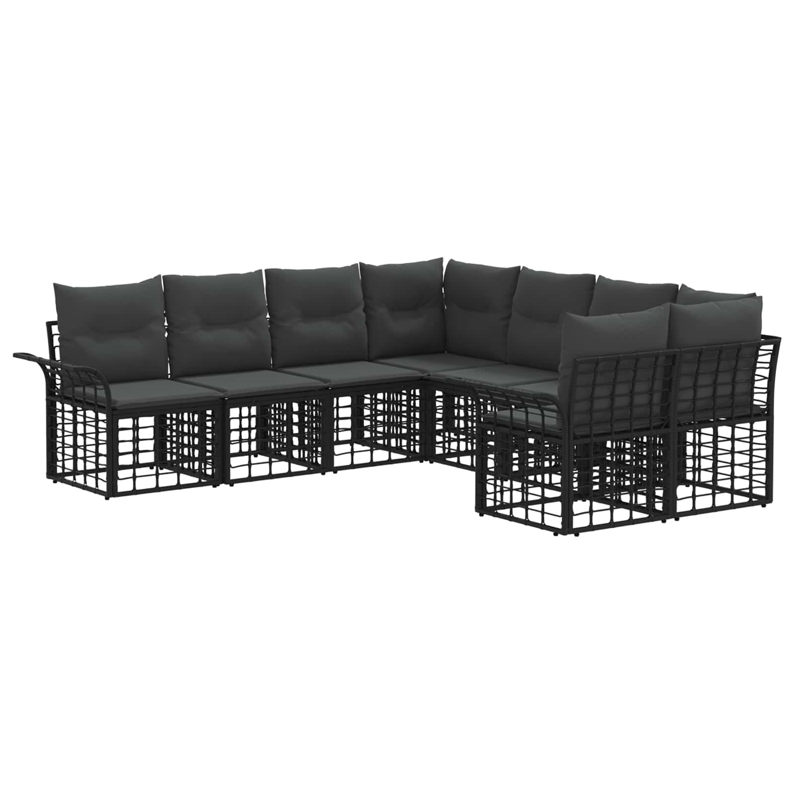 Ensemble de canapés d'extérieur 8 pcs Noir et Gris foncé - XIOS