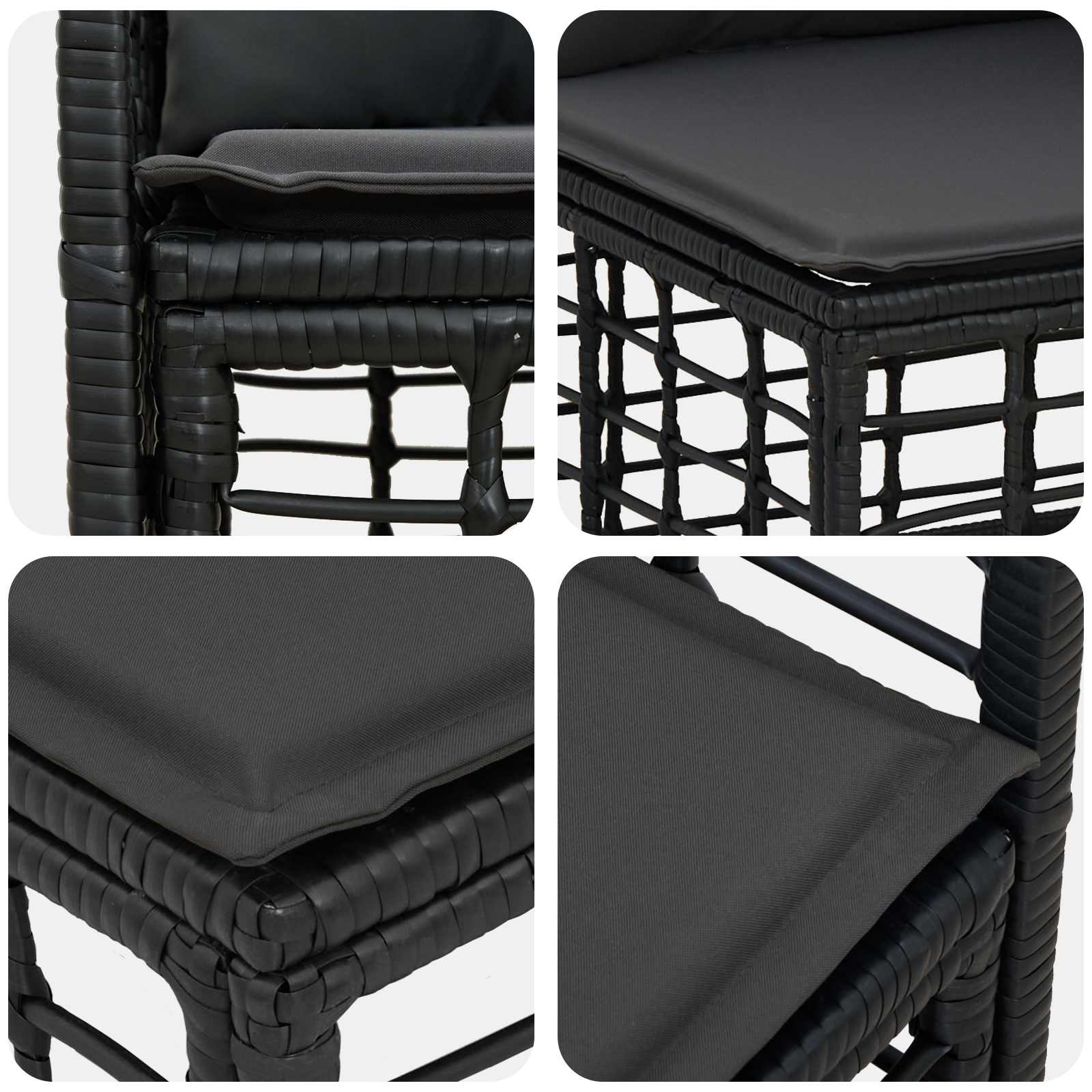 Ensemble de canapé de jardin 12 pcs Noir et Gris foncé - XIOS