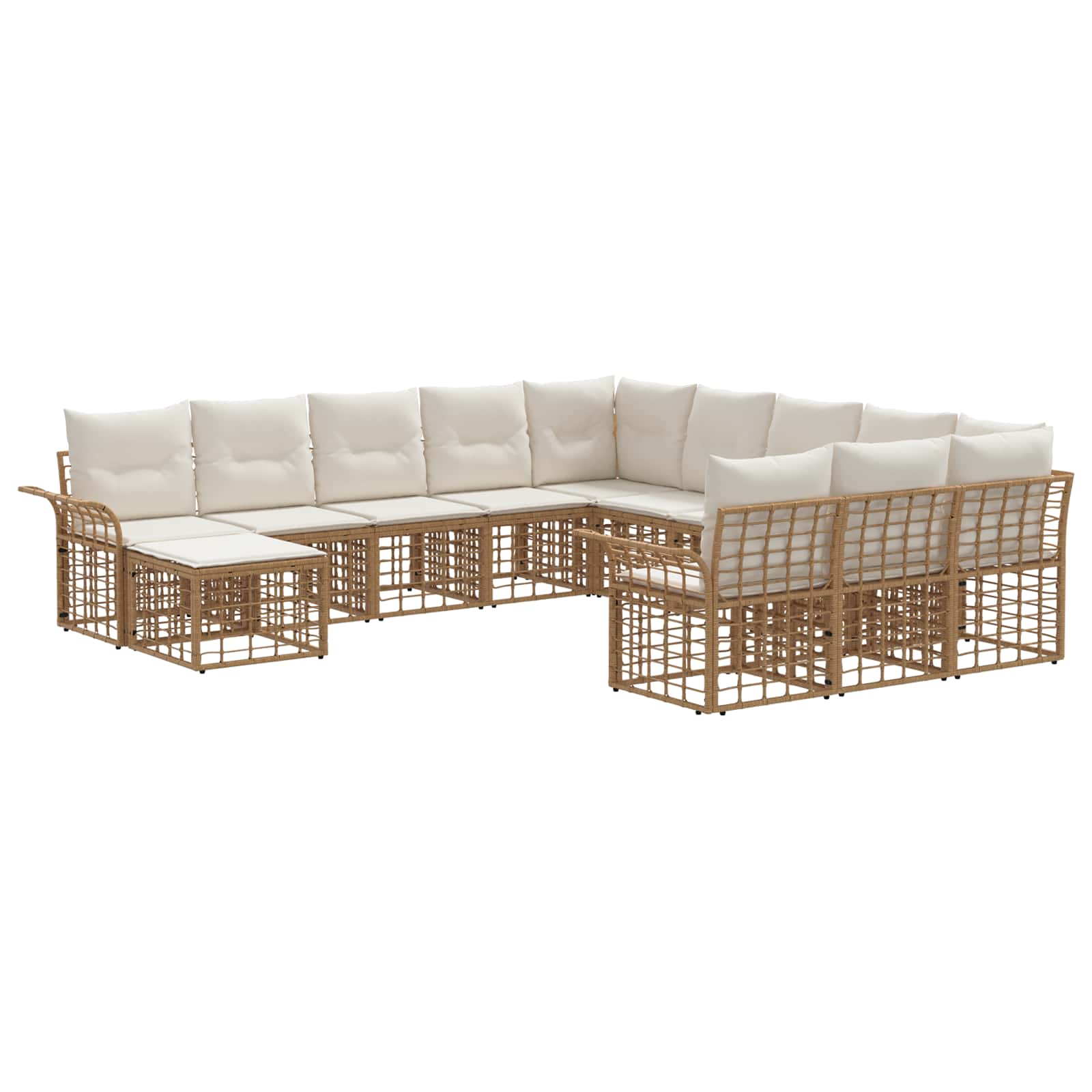 Ensemble de canapé de jardin 12 pcs Blanc Naturel et Crème - XIOS