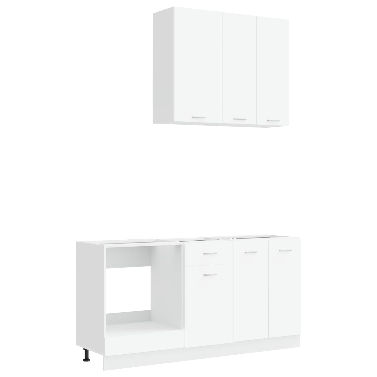 Unité de cuisine LYON 5 pc Blanc Bois d'ingénierie