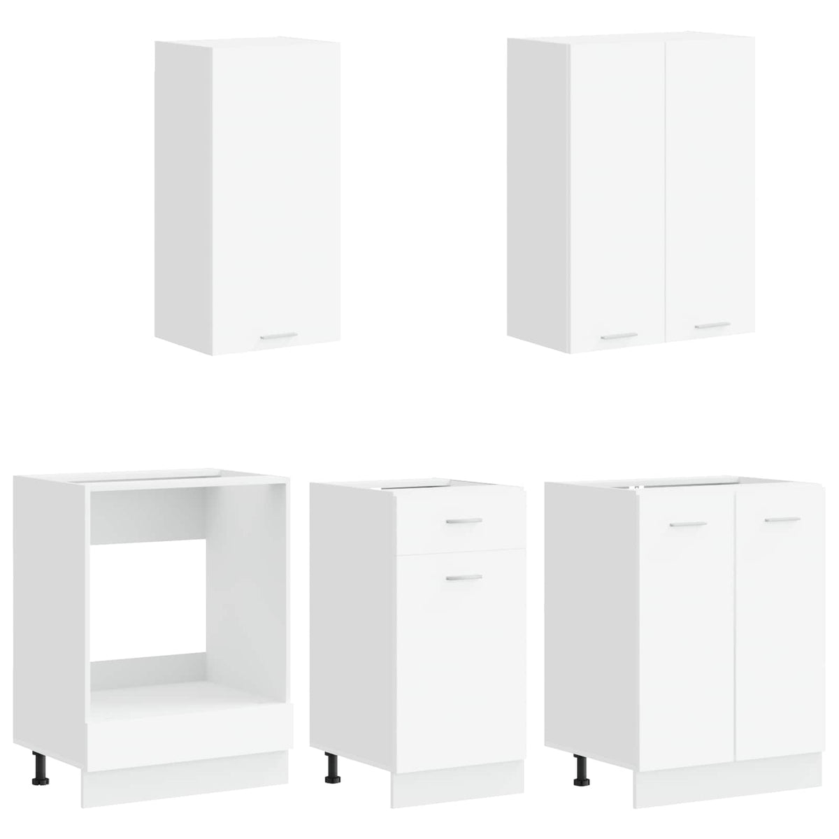 Unité de cuisine LYON 5 pc Blanc Bois d'ingénierie