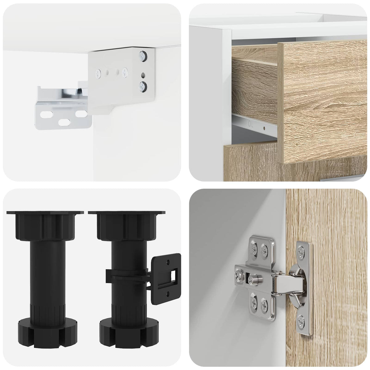 Unité de cuisine LYON 5 pc Chêne Sonoma Bois d'ingénierie