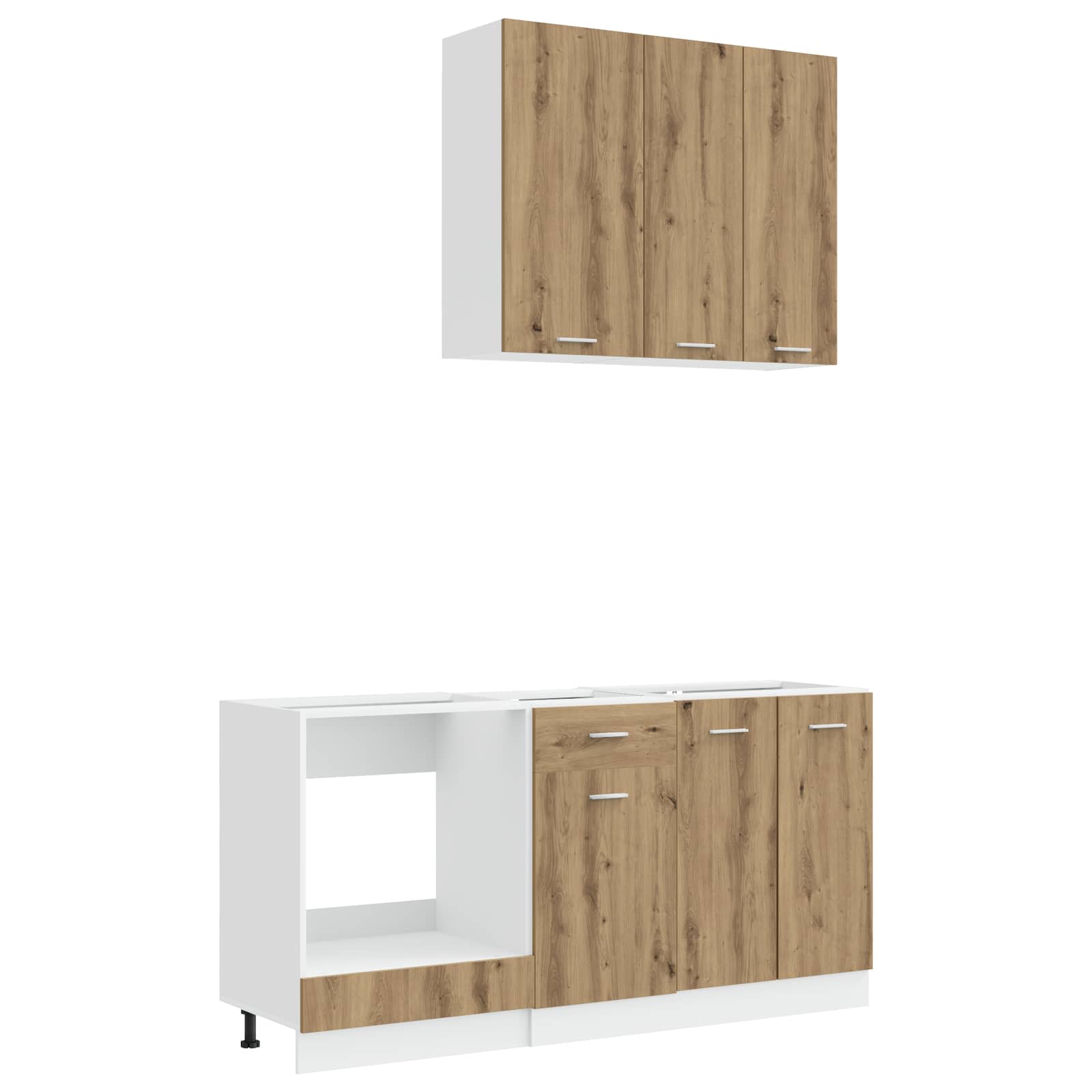Unité de cuisine LYON 5 pc Chêne artisanal Bois d'ingénierie
