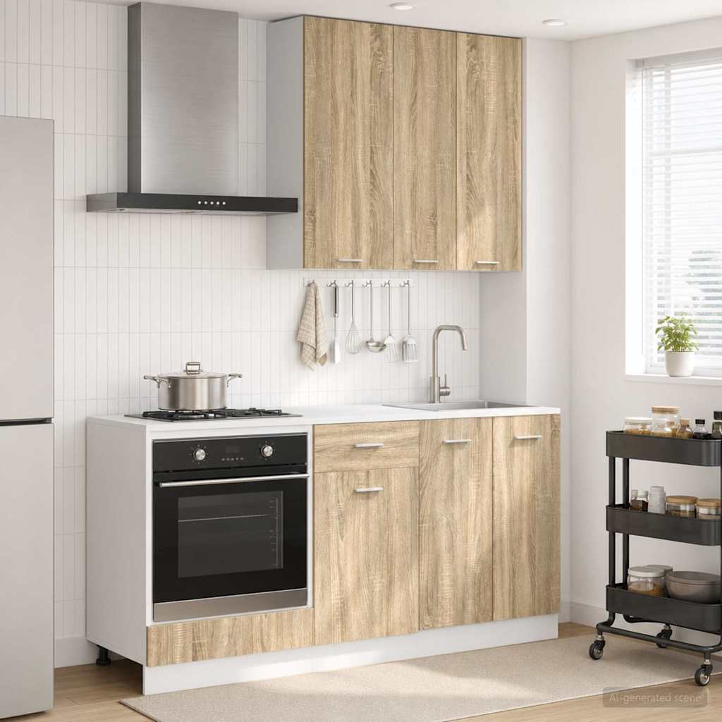 Unité de cuisine LYON 5 pc Chêne Sonoma Bois d'ingénierie - XIOS