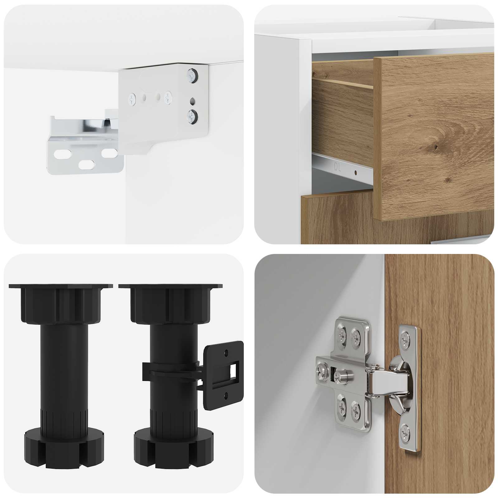 Unité de cuisine LYON 5 pc Chêne artisanal Bois d'ingénierie - XIOS