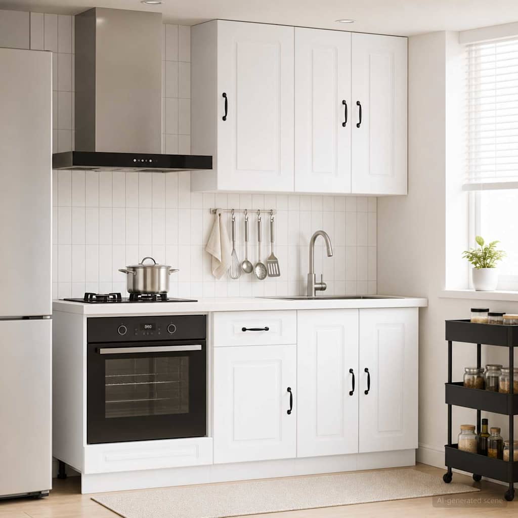 Unité de cuisine KALMAR 5 pc Blanc Bois d'ingénierie - XIOS