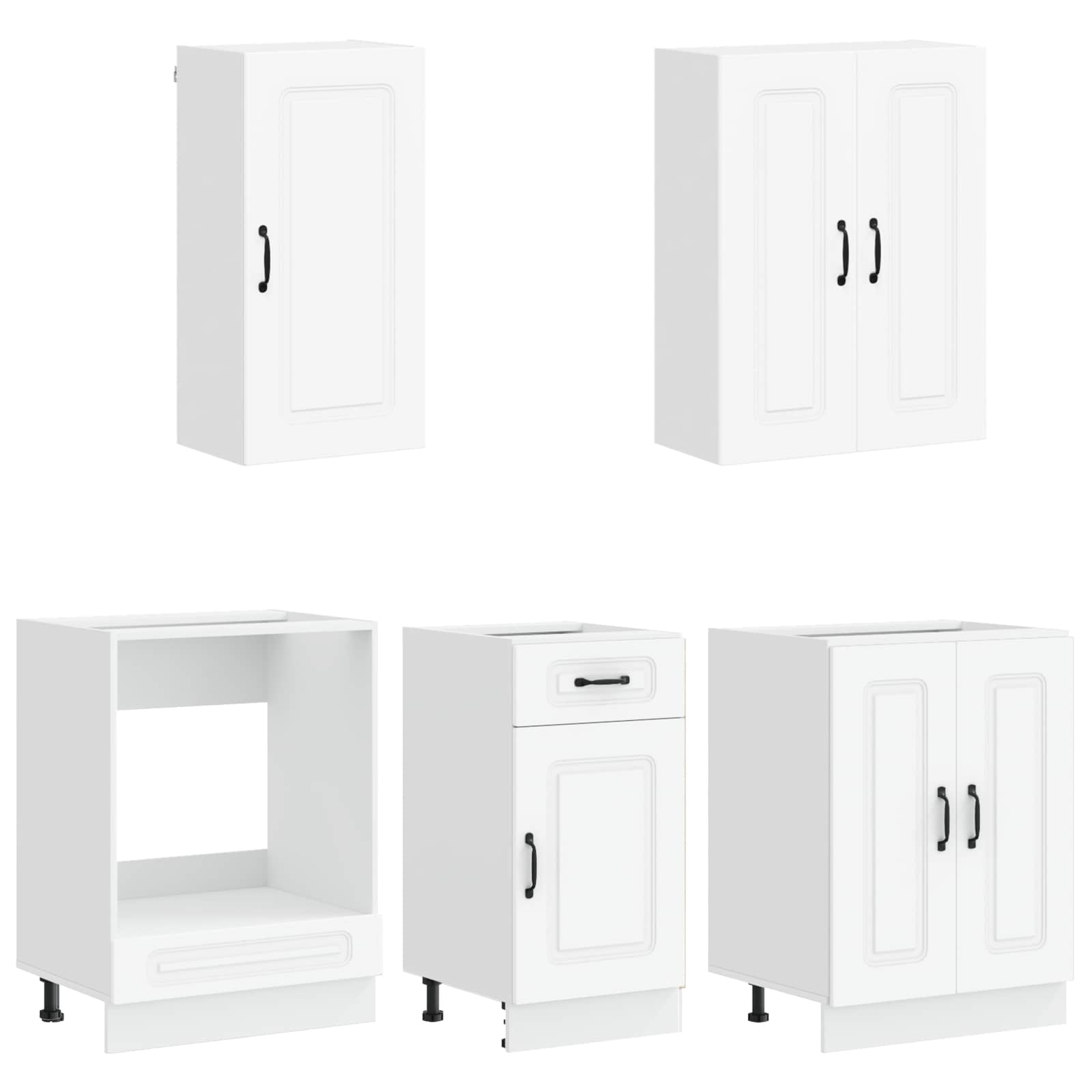 Unité de cuisine KALMAR 5 pc Blanc Bois d'ingénierie - XIOS
