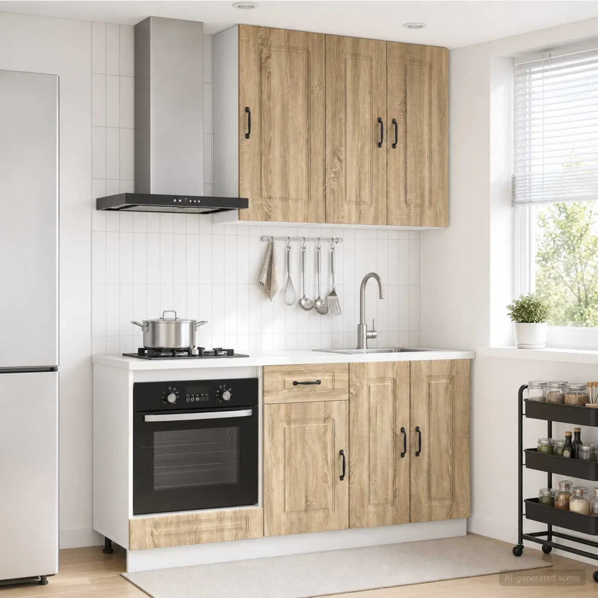 Unité de cuisine KALMAR 5 pc Chêne Sonoma Bois d’ingénierie - XIOS