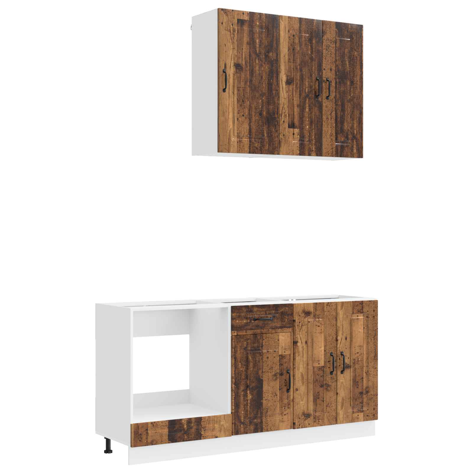 Unité de cuisine KALMAR 5 pc Bois ancien Bois d'ingénierie