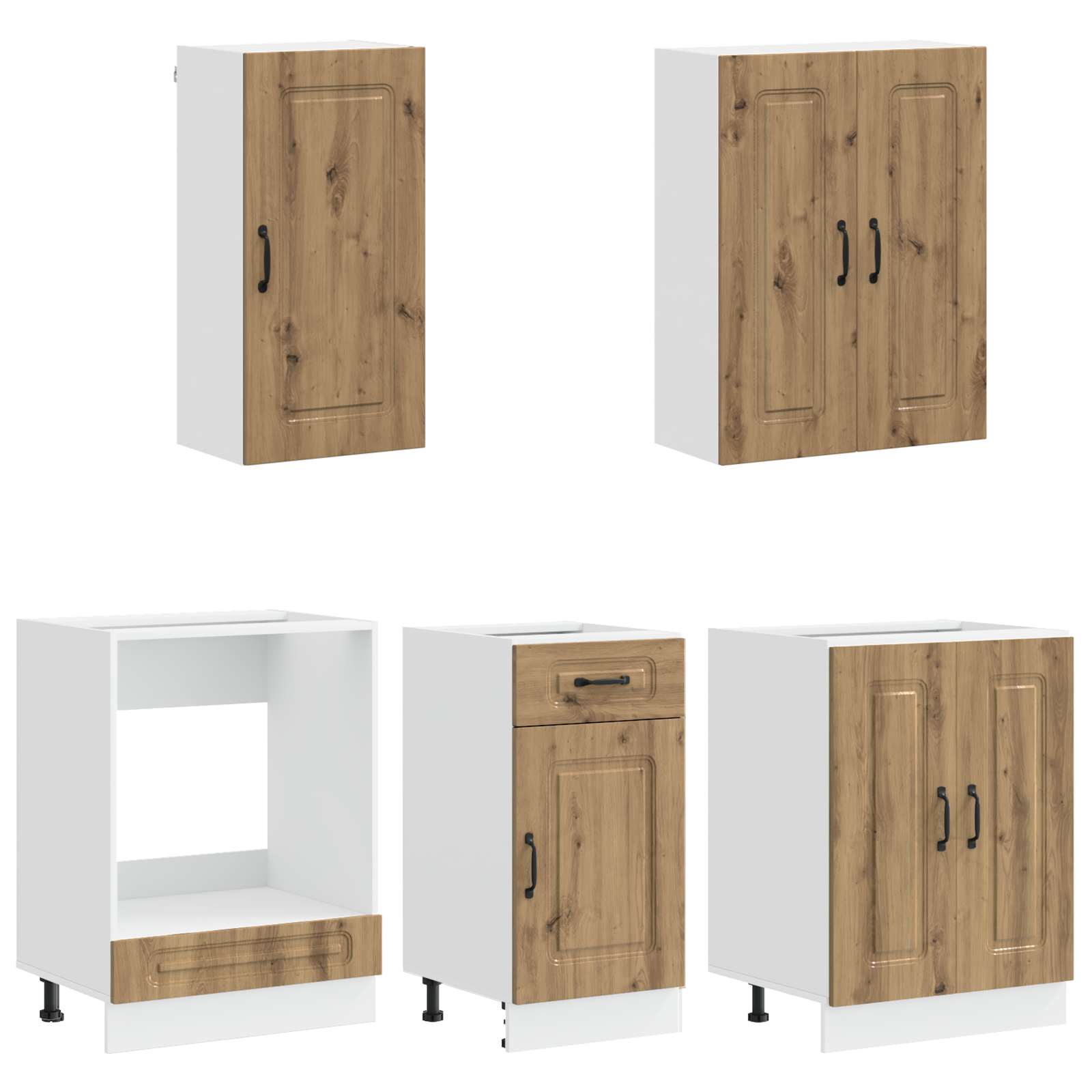 Unité de cuisine KALMAR 5 pc Chêne artisanal Bois d'ingénierie