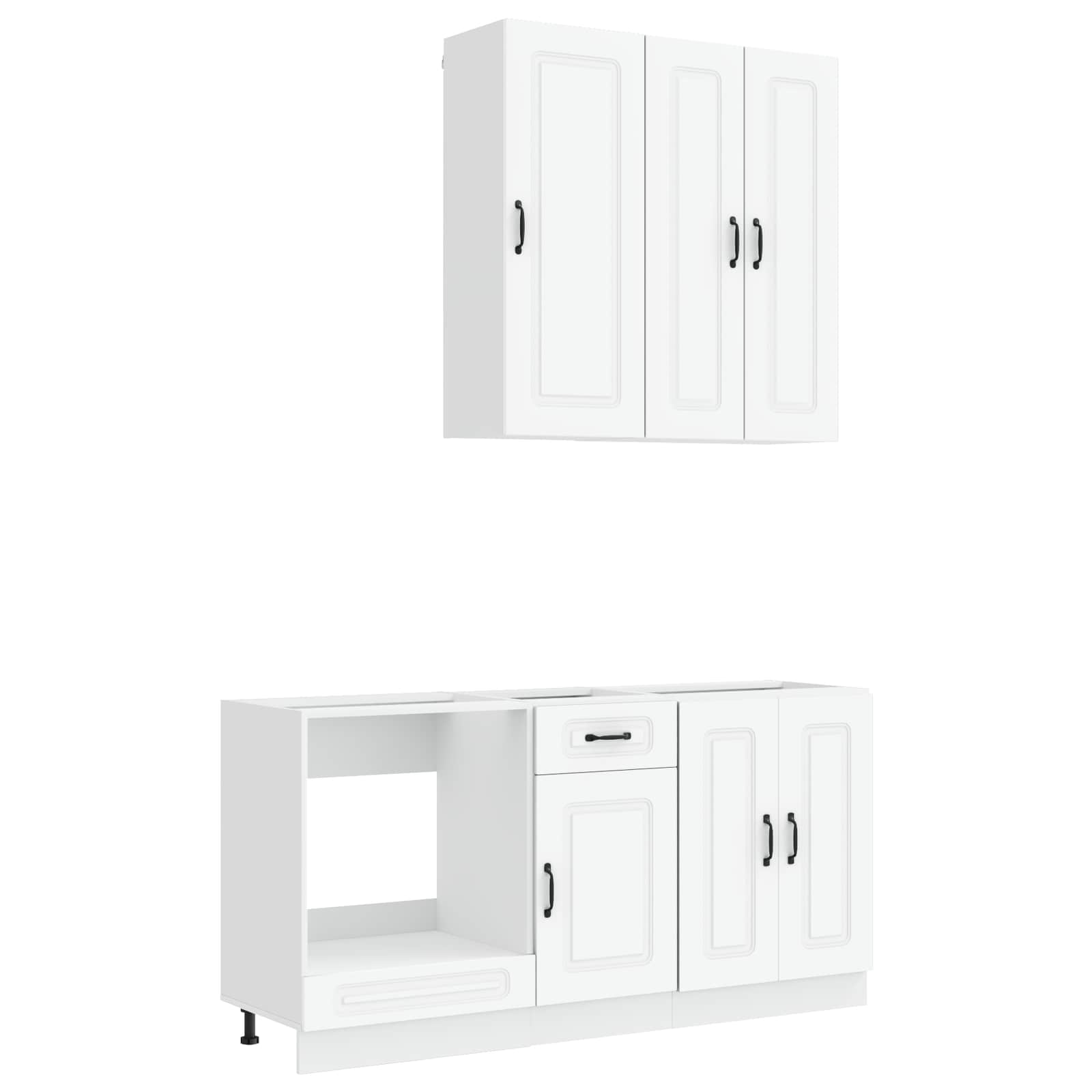 Unité de cuisine KALMAR 5 pc Blanc Bois d'ingénierie - XIOS
