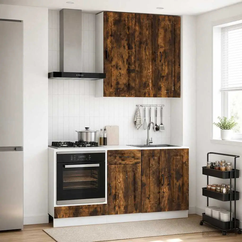 Unité de cuisine KALMAR 5 pc Chêne fumé Bois d’ingénierie - XIOS