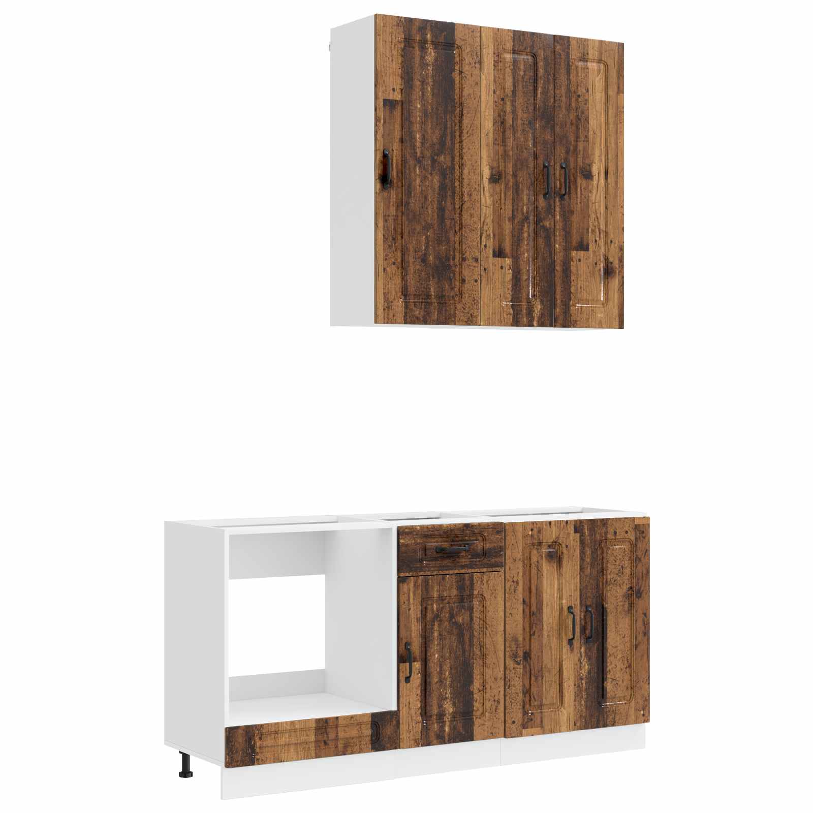 Unité de cuisine KALMAR 5 pc Bois ancien Bois d'ingénierie