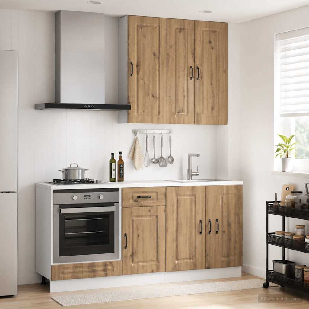 Unité de cuisine KALMAR 5 pc Chêne artisanal Bois d'ingénierie