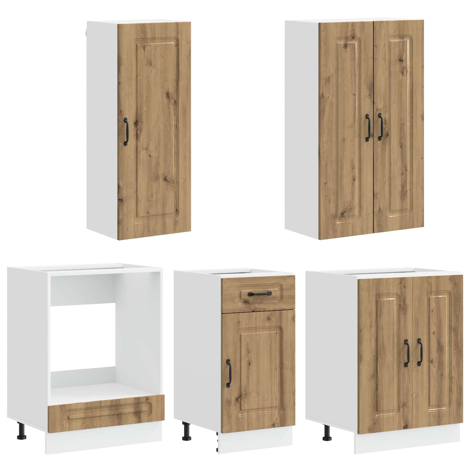 Unité de cuisine KALMAR 5 pc Chêne artisanal Bois d'ingénierie